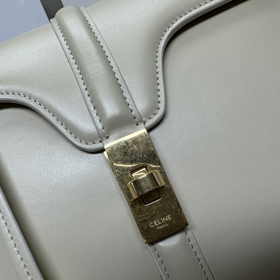 Bagsaaa Ce1i*e Small 16 Bag in Natural Calfskin Light Gray - 23 x 18 x 10 CM