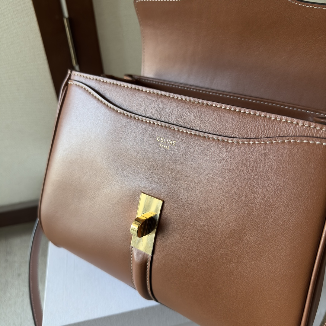 Bagsaaa Ce1i*e Small 16 Bag in Natural Calfskin Brown - 23 x 18 x 10 CM