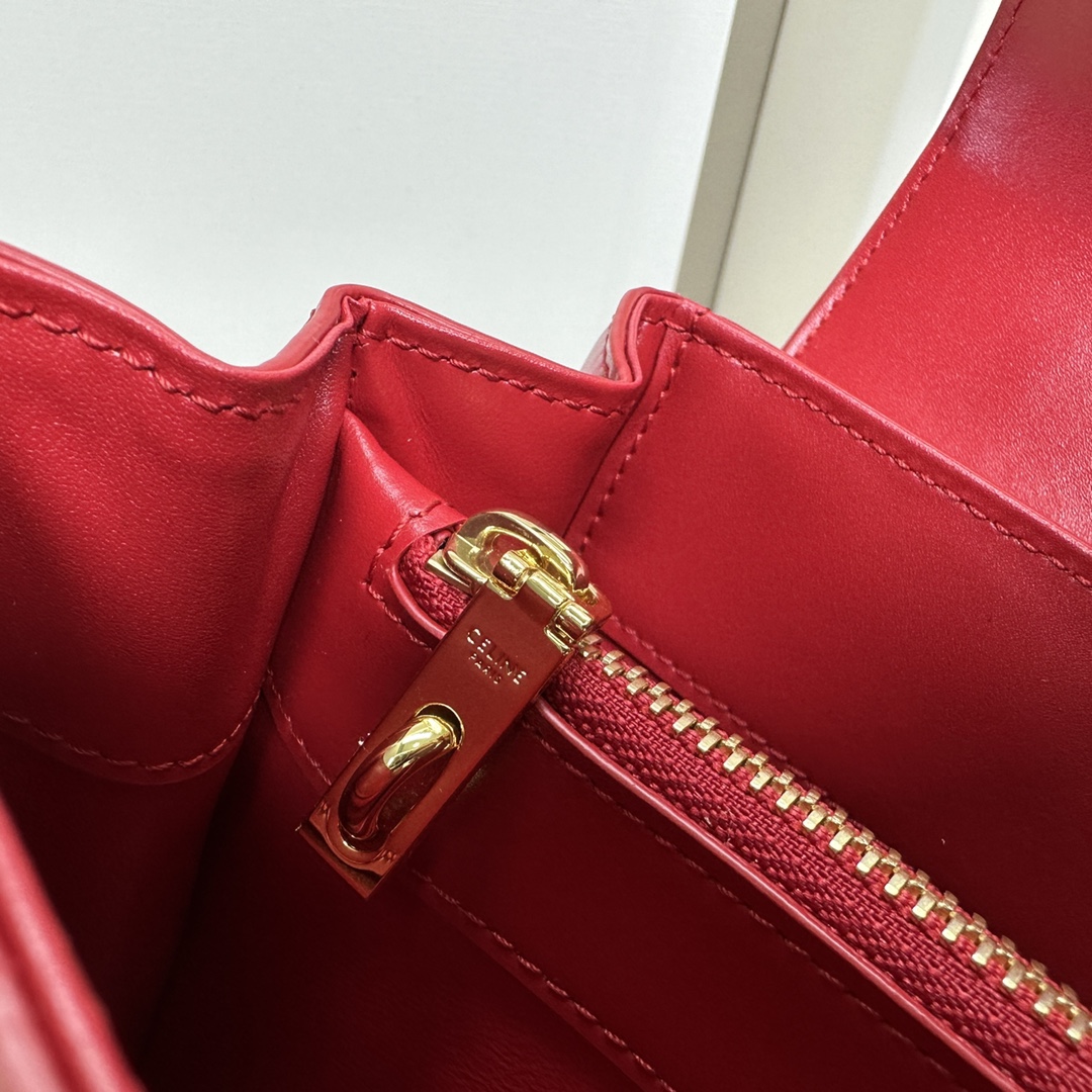 Bagsaaa Ce1i*e Small 16 Bag in Natural Calfskin Red - 23 x 18 x 10 CM