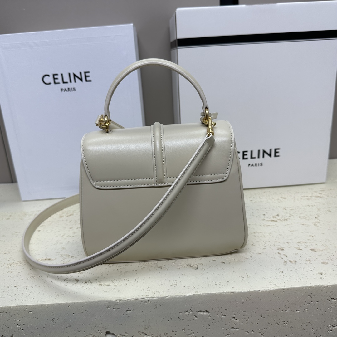 Bagsaaa Ce1i*e Mini 16 In Calfskin Off White - 18.5 X 15.5 X 9 CM