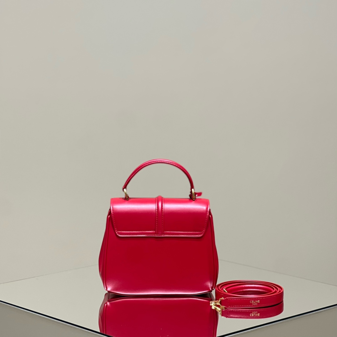 Bagsaaa Ce1i*e Mini 16 In Calfskin Red - 18.5 X 15.5 X 9 CM