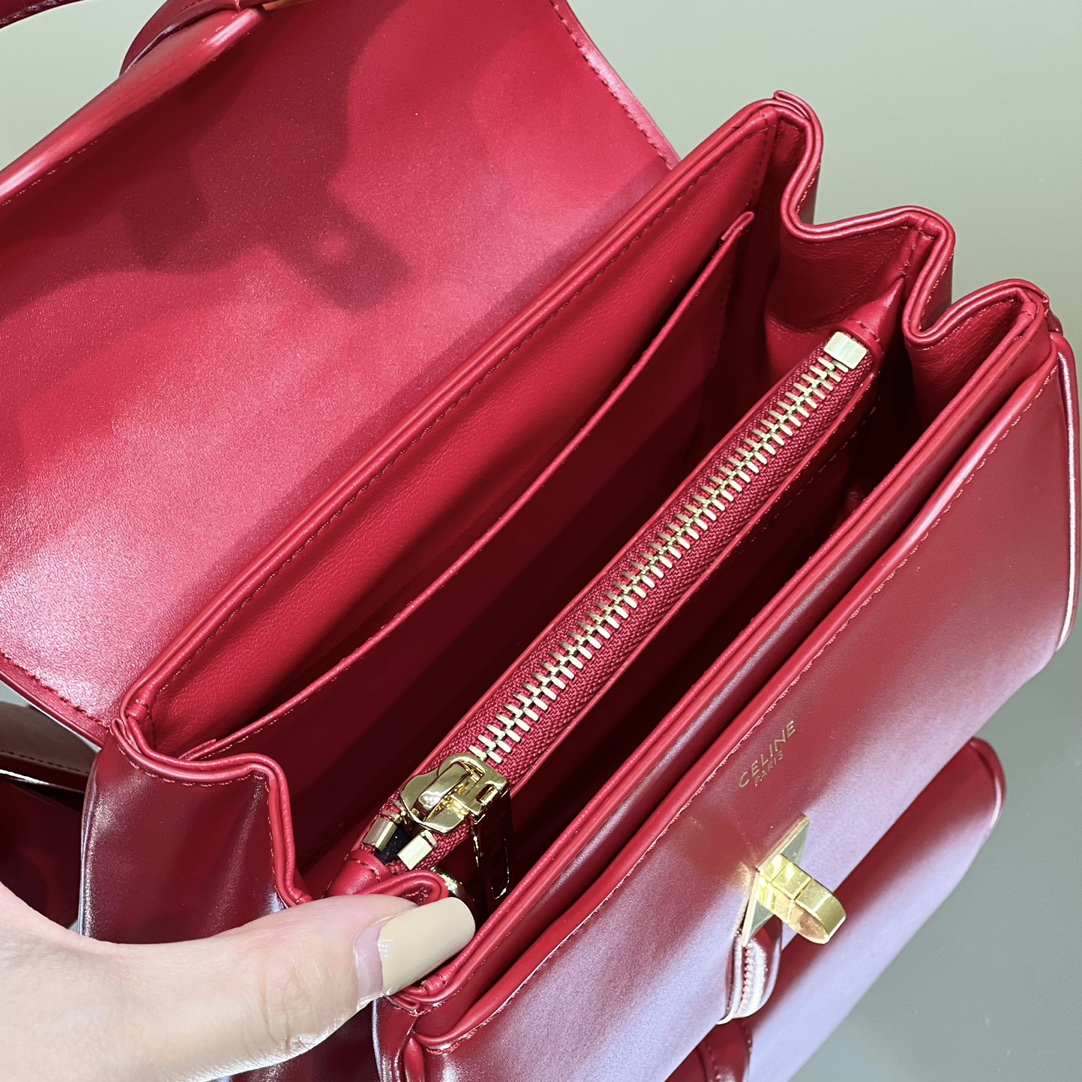 Bagsaaa Ce1i*e Mini 16 In Calfskin Red - 18.5 X 15.5 X 9 CM