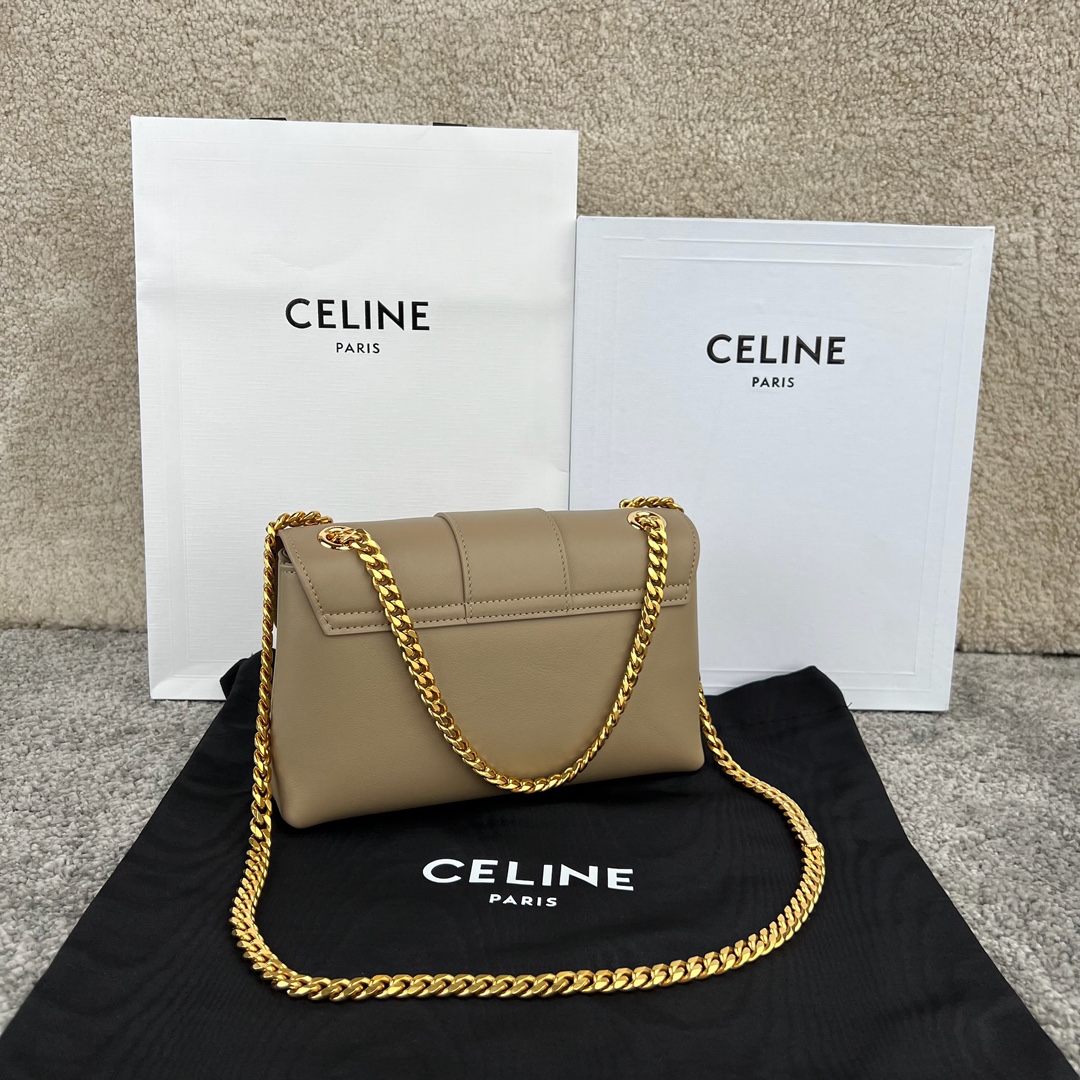 Bagsaaa Teen Ce1i*e Victoire Bag In S*pple Calfskin Beige - 23.5 X 14 X 8 CM