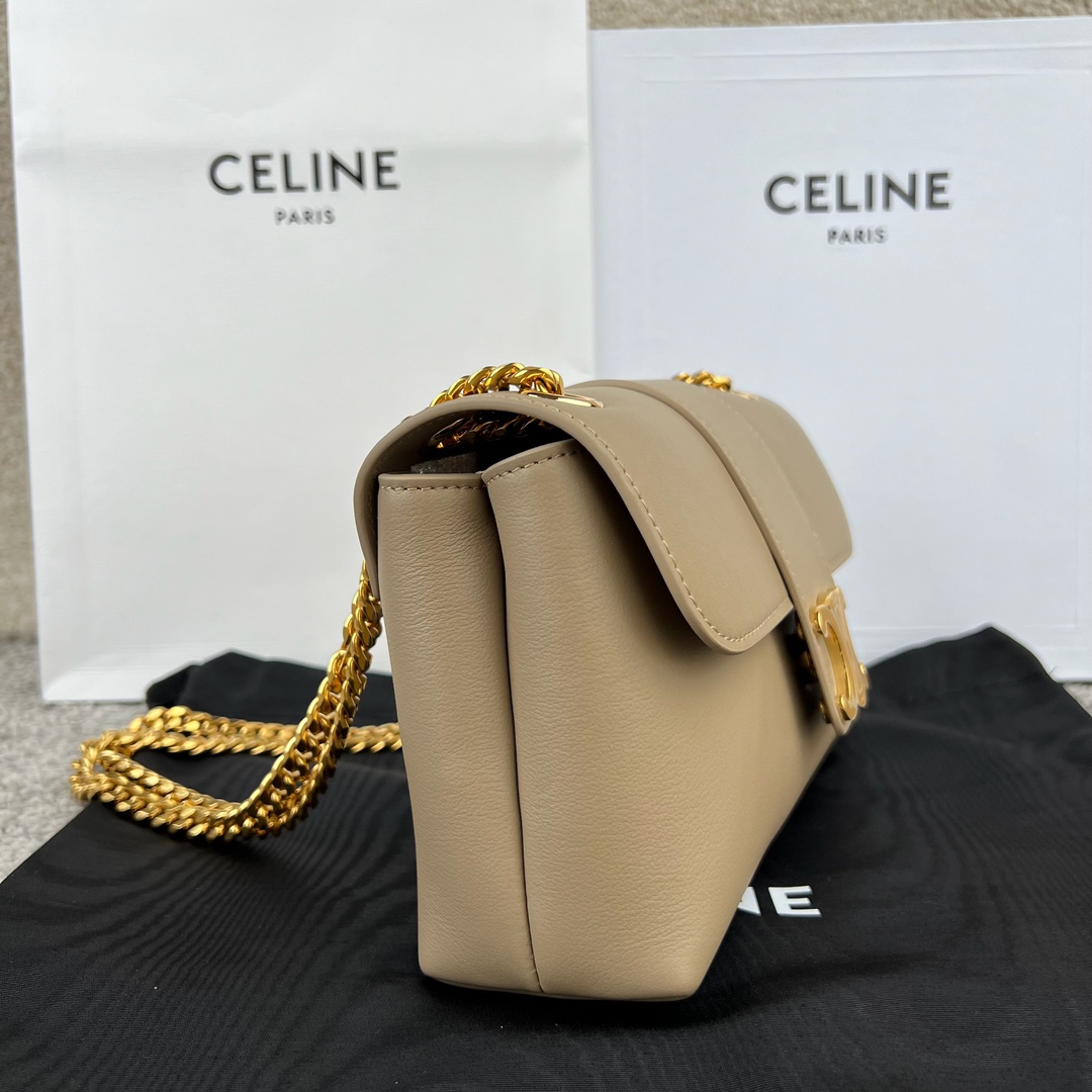 Bagsaaa Teen Ce1i*e Victoire Bag In S*pple Calfskin Beige - 23.5 X 14 X 8 CM