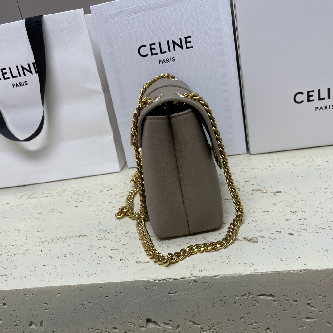 Bagsaaa Teen Ce1i*e Victoire Bag In S*pple Calfskin Gray - 25 x 15 x 8 CM