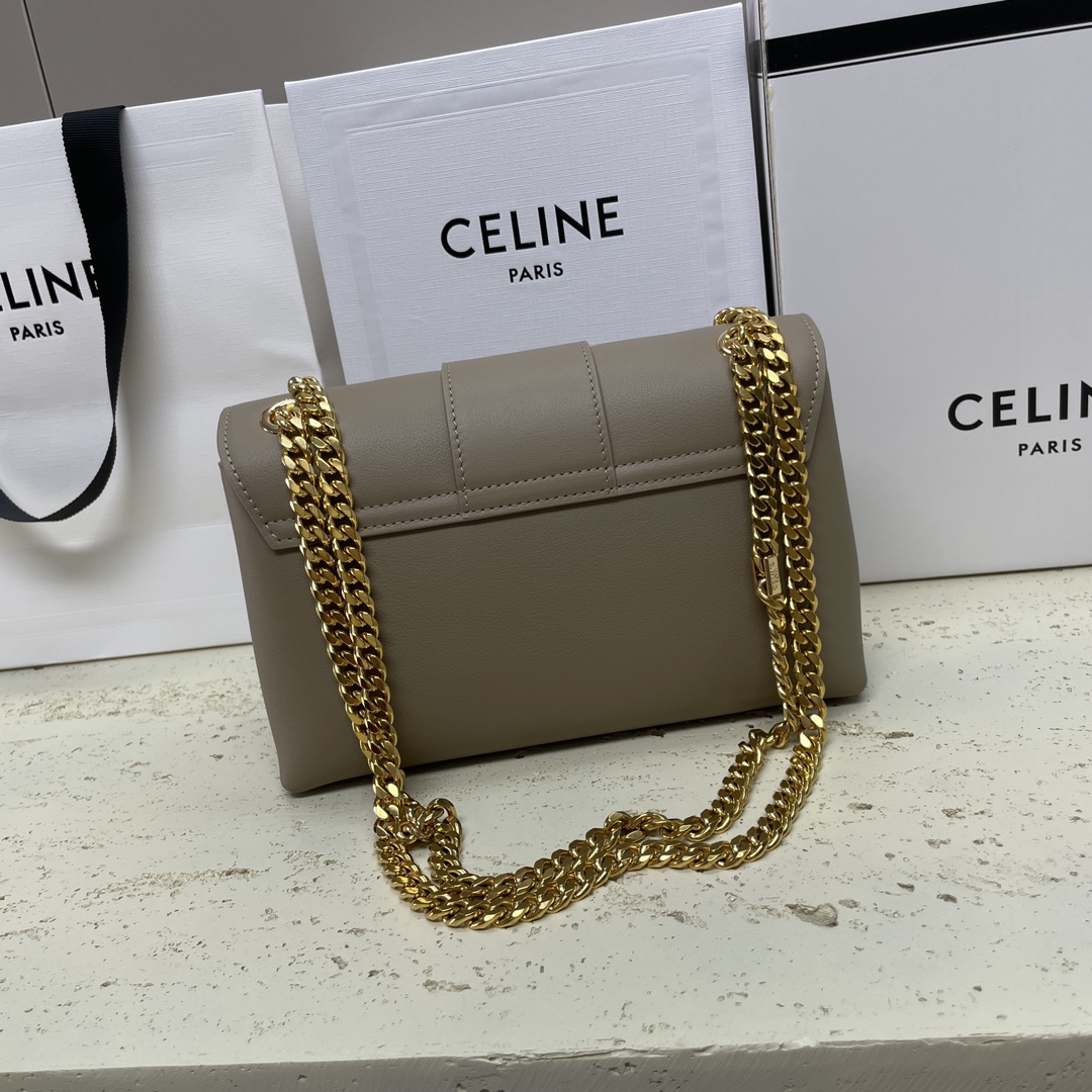 Bagsaaa Teen Ce1i*e Victoire Bag In S*pple Calfskin Gray - 25 x 15 x 8 CM