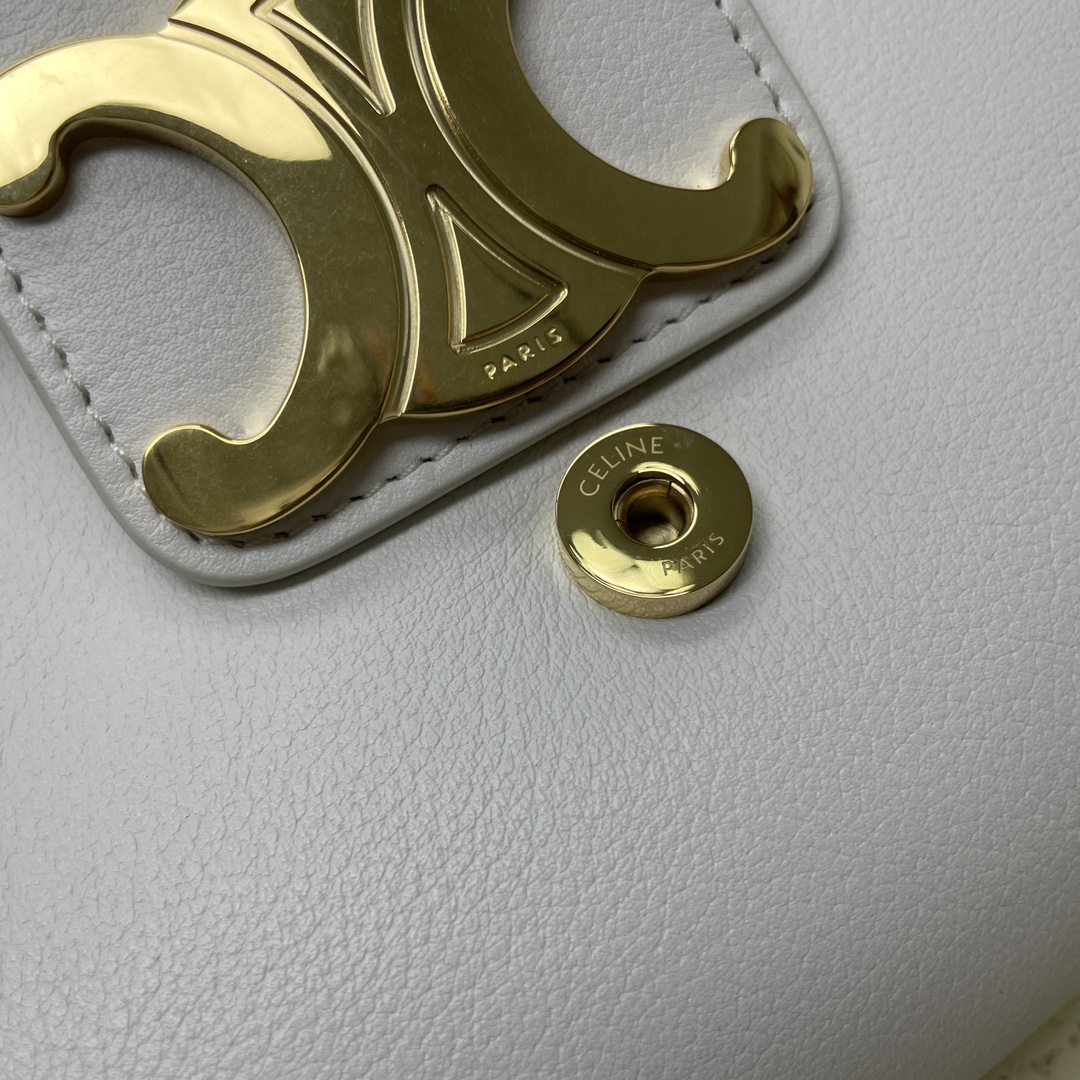Bagsaaa Medium Ce1i*e Victoire Bag in S*pple Calfskin White - 25 x 15 x 8 CM