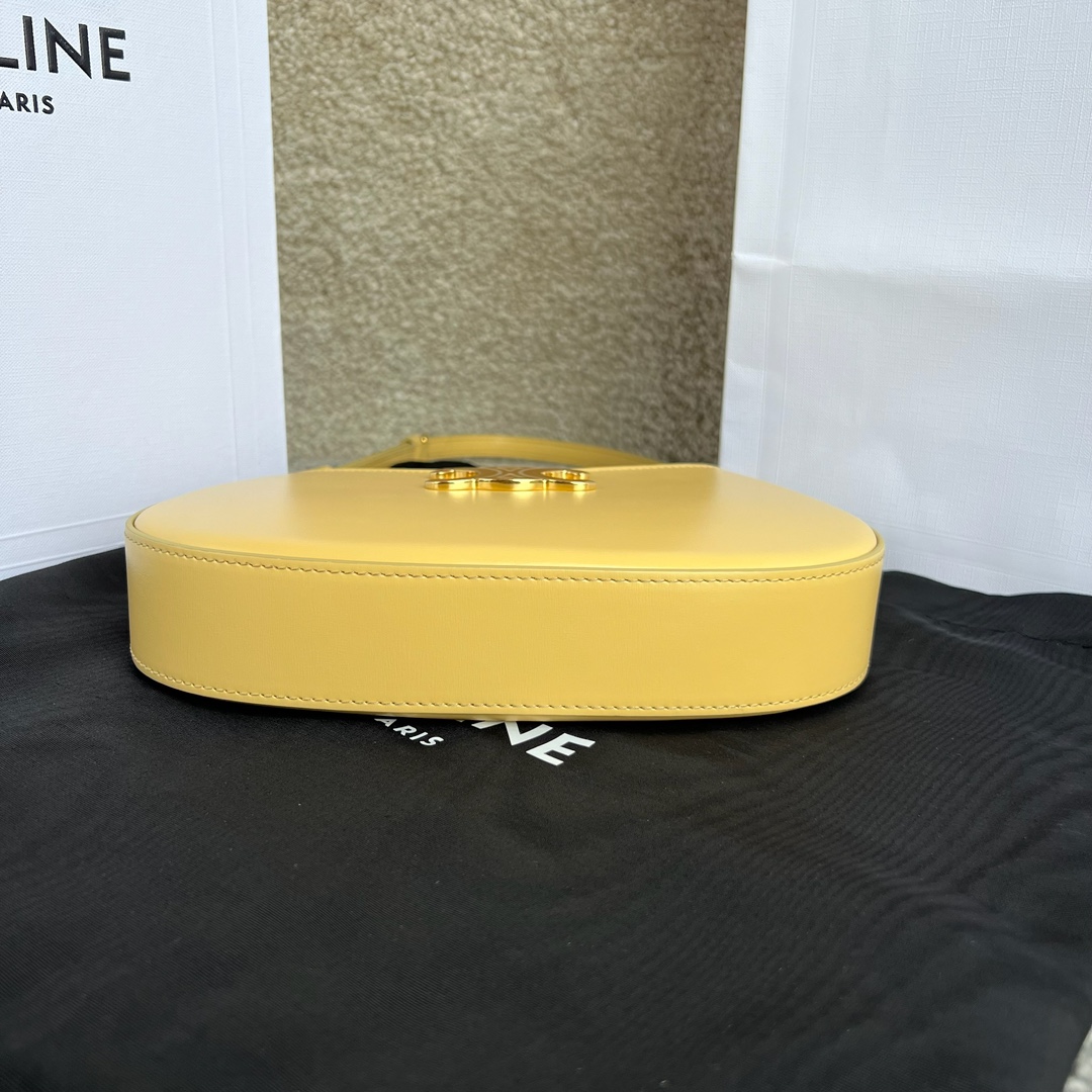 Bagsaaa Ce1i*e Medium Tilly Bag In Shiny Calfskin Yellow - 22 X 13.5 X 4 CM