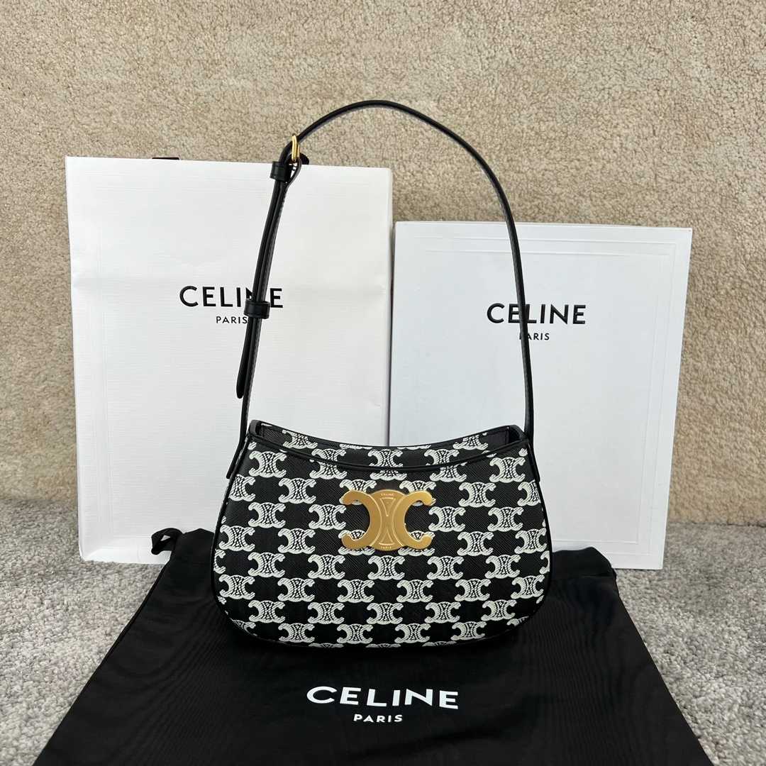 Bagsaaa Ce1i*e Medium Tilly Bag White logo - 22 X 13.5 X 4 CM