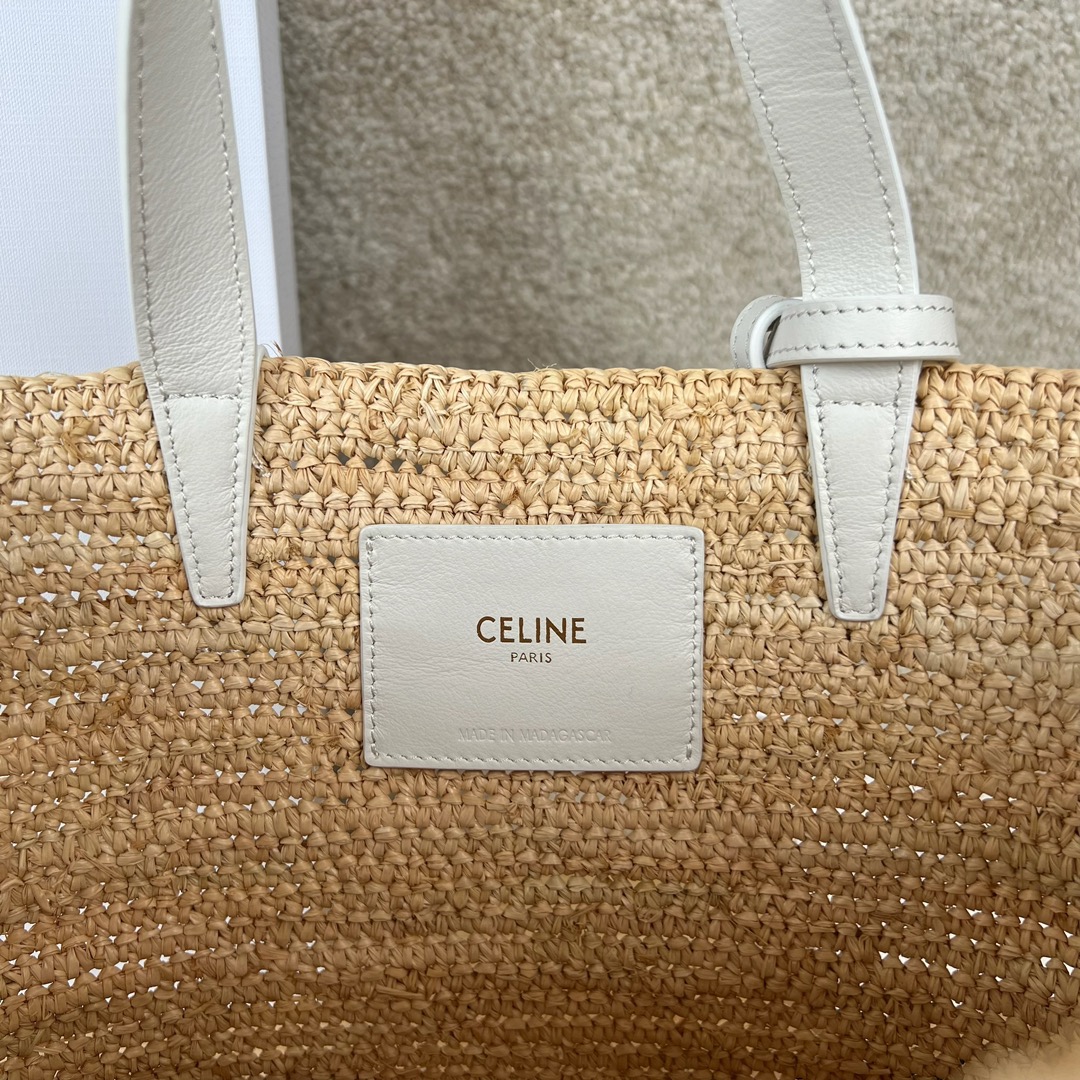 Bagsaaa Teen S*pple Classic Panier In Raffia and calfskin white - 21.5 x 22 x 13 CM