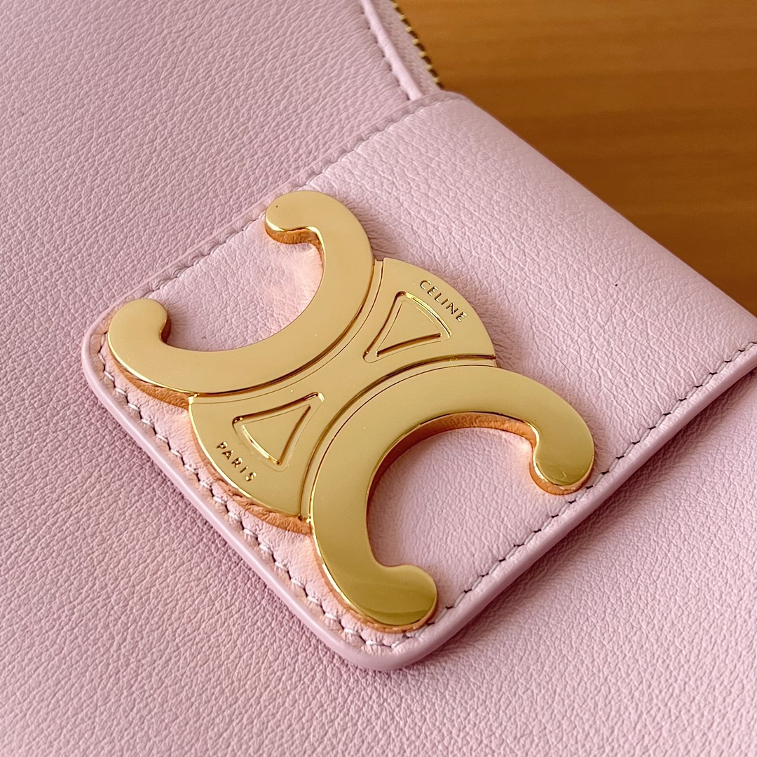 Bagsaaa Ce1i*e Medium Ava Triomphe Bag In Smooth Calfskin Pink - 24.5 x 17 x 9 CM