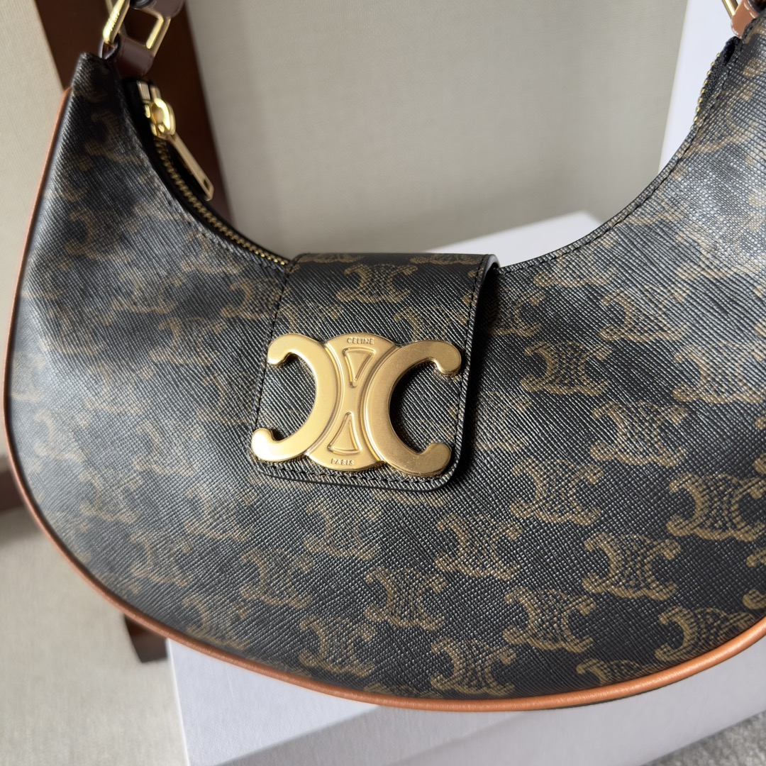 Bagsaaa Ce1i*e Medium Ava Triomphe Bag In Triomphe Canvas and calfskin - 24.5 x 17 x 9 CM