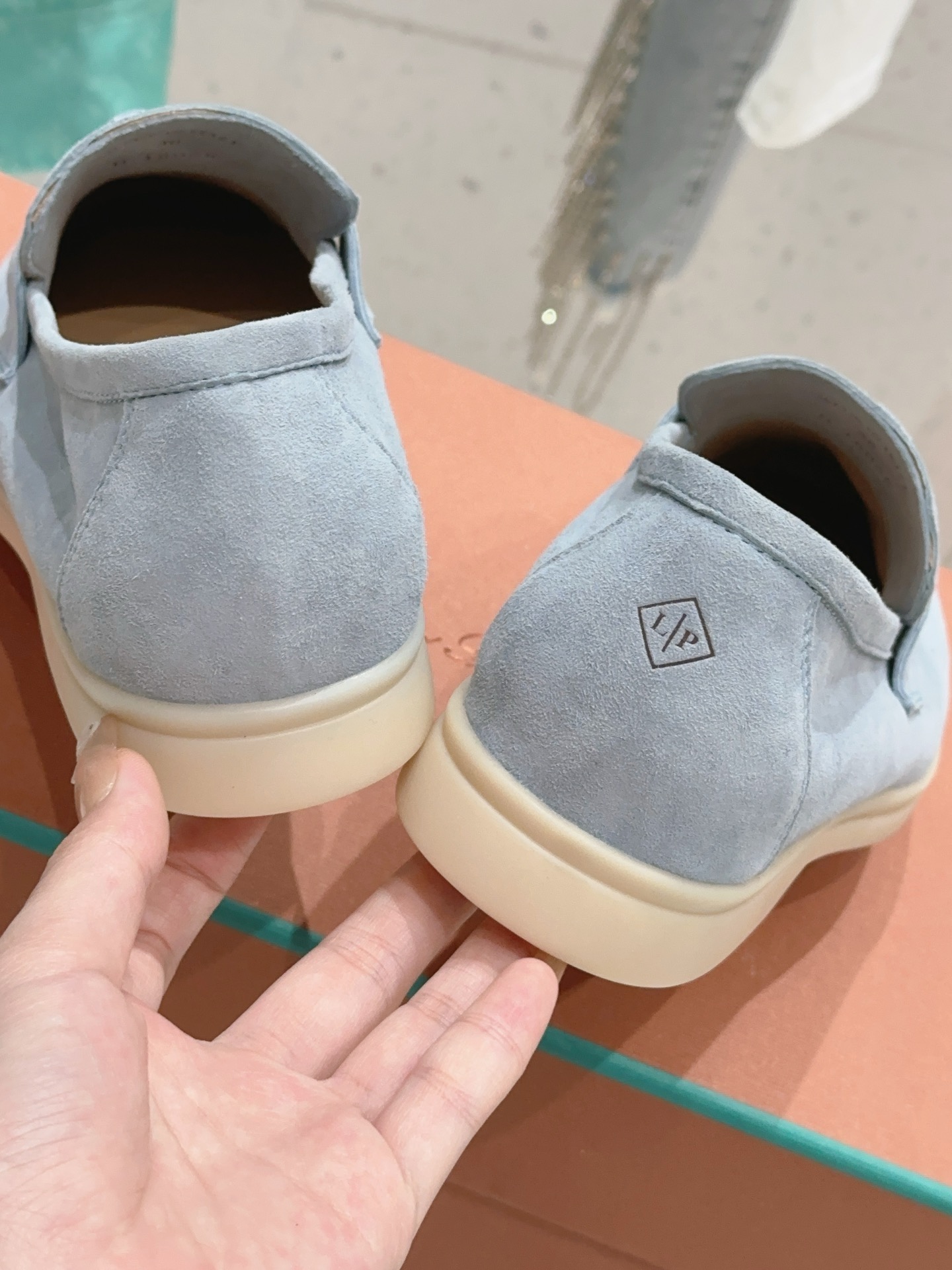 Bagsaaa L0r0 P1ana Summer Charms Walk Moccasin Light Blue Suede