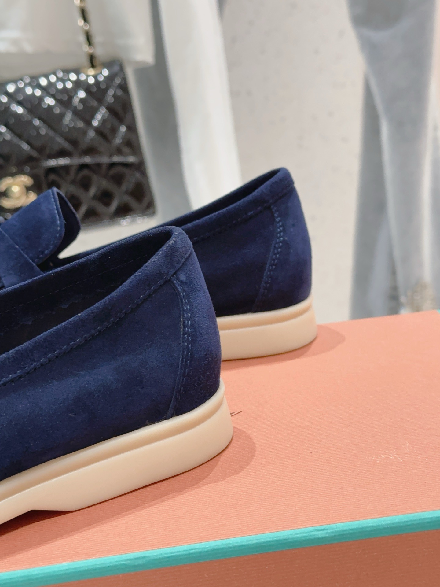 Bagsaaa L0r0 P1ana Summer Charms Walk Moccasin Navy Blue Suede