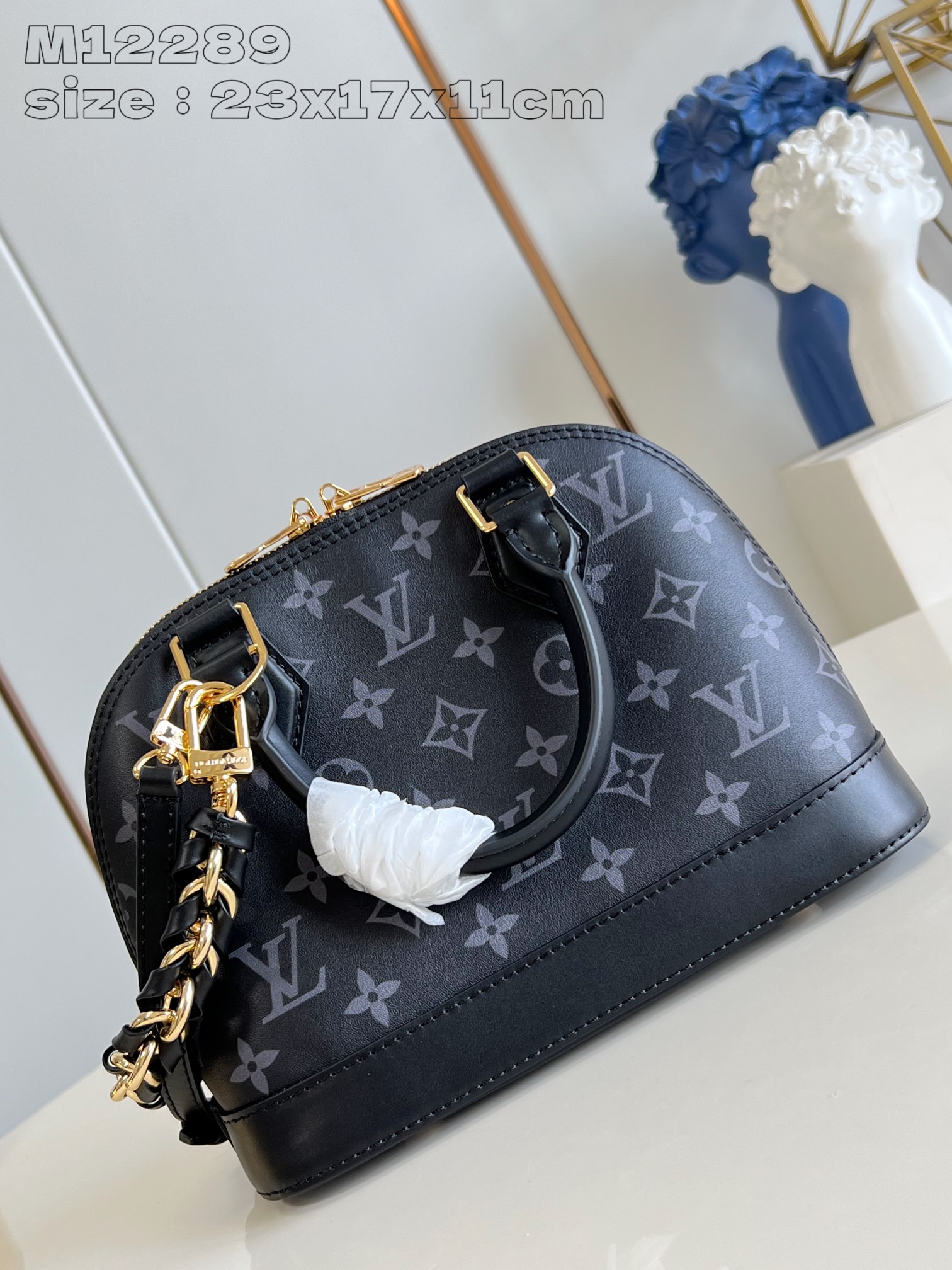 Bagsaaa L0vis Vvtt0n M12289 Alma BB Bag Black - 23.5 x 17.5 x 11.5 cm