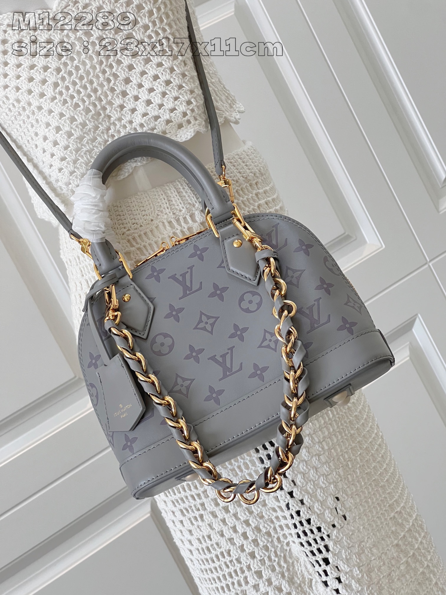 Bagsaaa L0vis Vvtt0n M12561 Alma BB Bag Gray - 23.5 x 17.5 x 11.5 cm