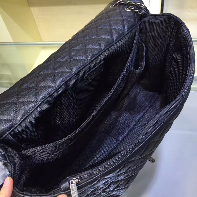 Bagsaaa Ch**el XXL Airport Bag Black - 28.5x46.5x16.5 cm