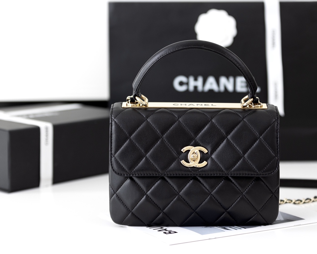 Bagsaaa Ch**el Trendy CC Flap Bag With Top Handle A92236 - 17 × 25 × 12 cm