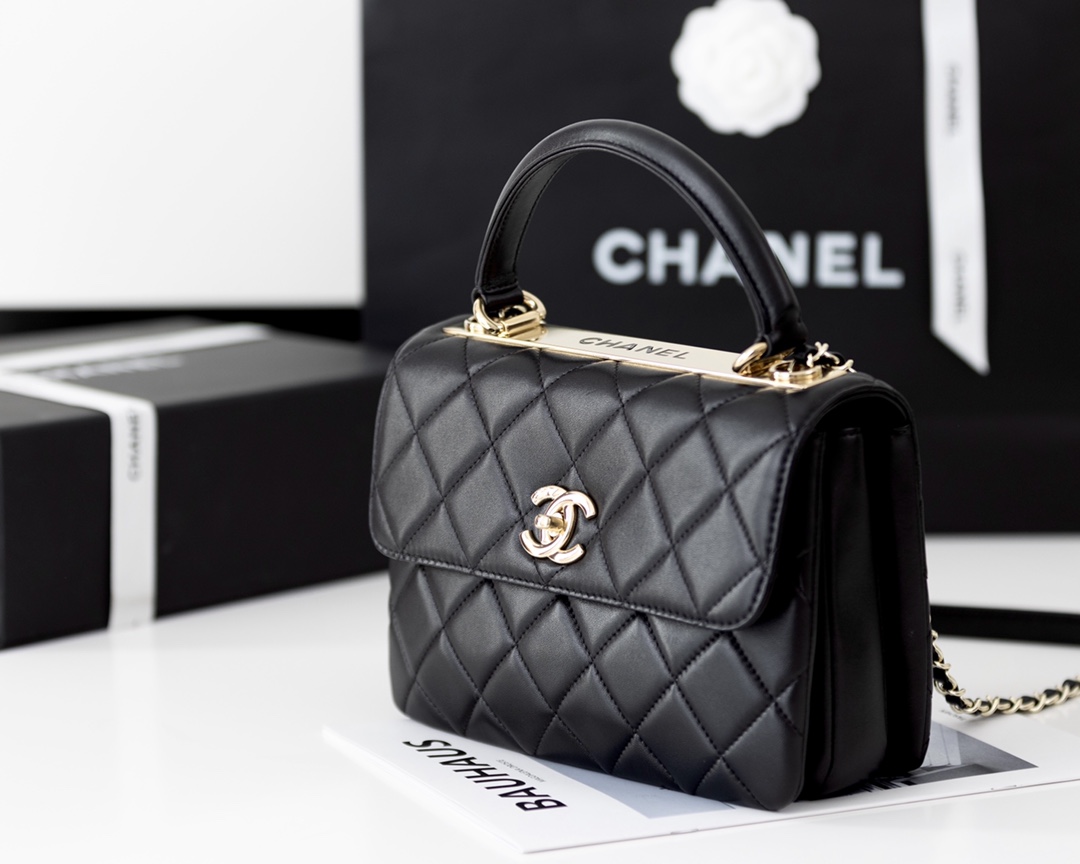 Bagsaaa Ch**el Trendy CC Flap Bag With Top Handle A92236 - 17 × 25 × 12 cm