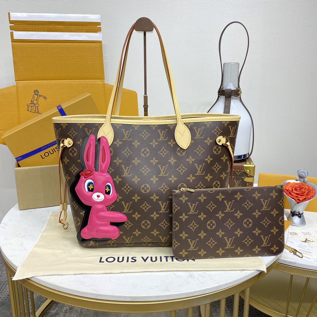 Bagsaaa L0vis Vvtt0n M47200 Neverfull MM Tote Bag - 31 x 28 x 14 cm