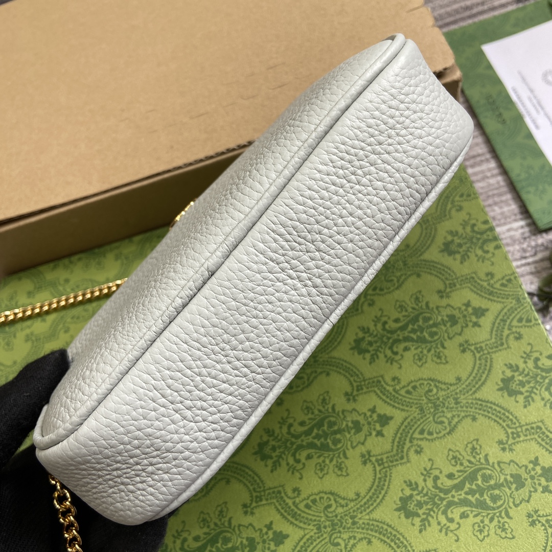 Bagsaaa Gvc*1 GG Marmont S*per Mini Shoulder Bag 772759 Light Gray - 18.2x11x4 cm