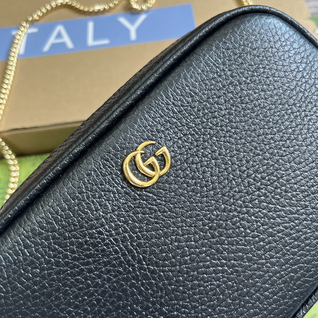 Bagsaaa Gvc*1 GG Marmont S*per Mini Shoulder Bag 772759 Black - 18.2x11x4 cm