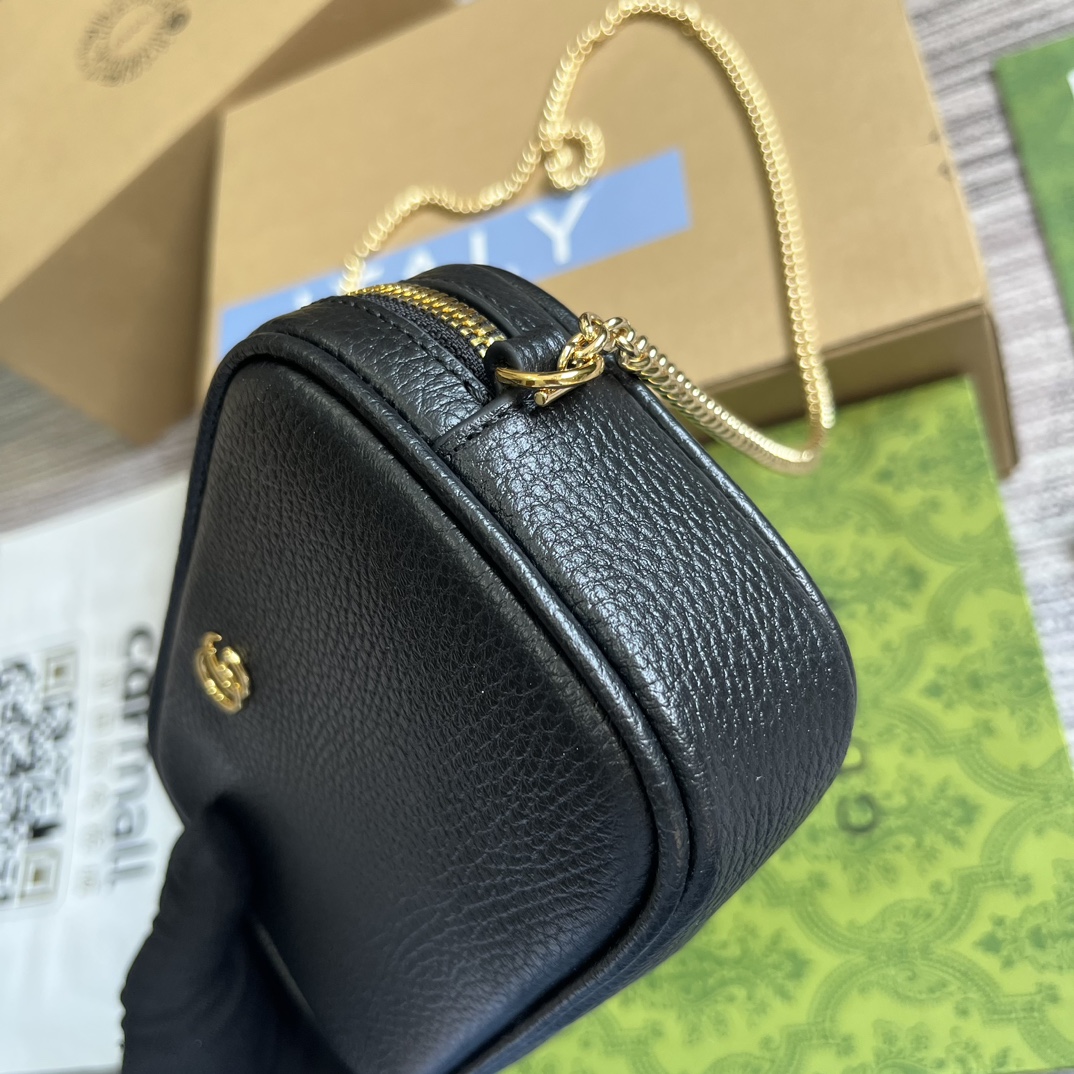 Bagsaaa Gvc*1 GG Marmont S*per Mini Shoulder Bag 772759 Black - 18.2x11x4 cm