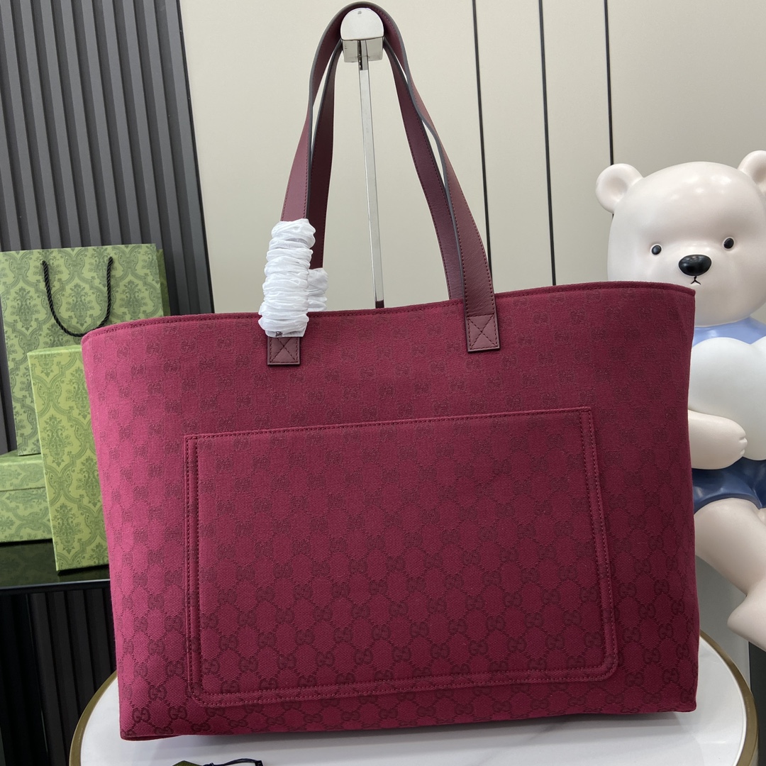 Bagsaaa Gvc*1 Large GG Tote Bag Red Canvas 802166 - 45 x 32 x 15cm