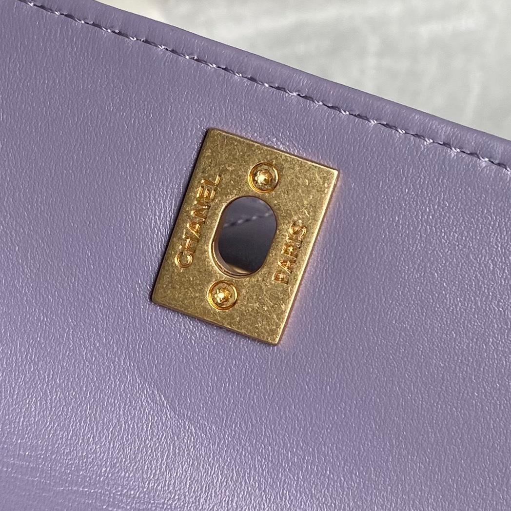 Bagsaaa Ch**el Clutch AS5038 Purple - 19 × 25 × 3 cm