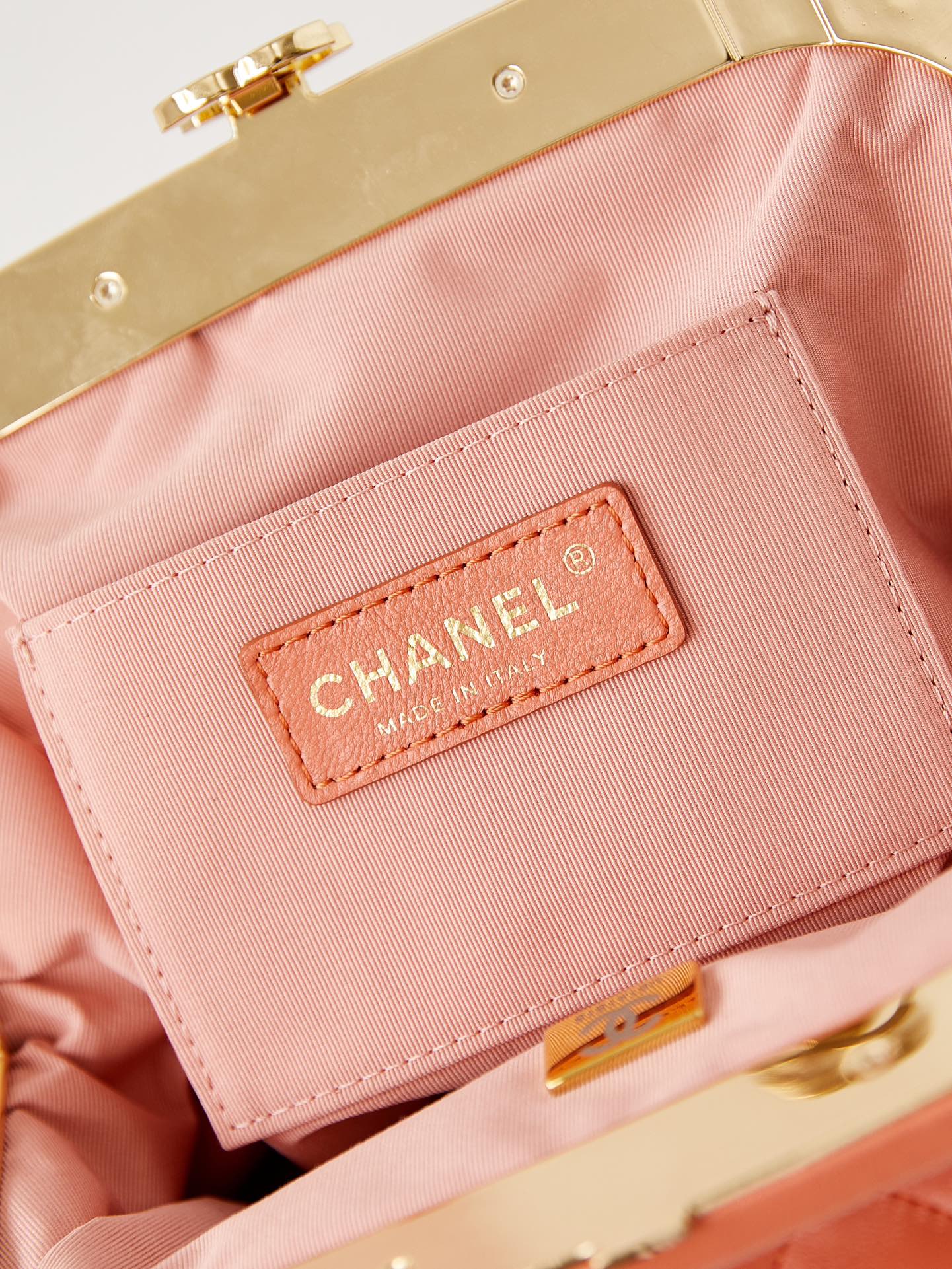 Bagsaaa Ch**el Clutch Lambskin Coral AS4717 - 16 × 24 × 8 cm