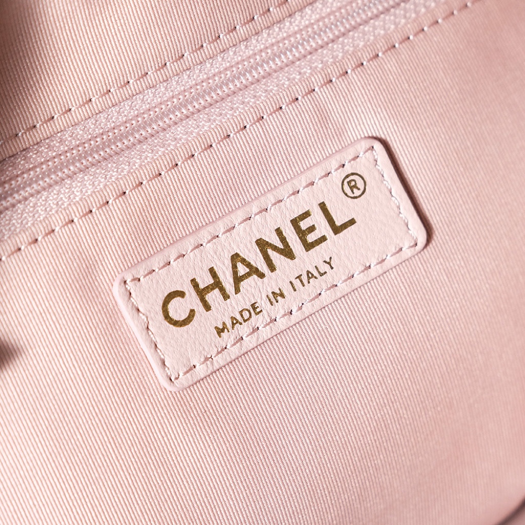 Bagsaaa Ch**el Top Handle Light Pink Wool Tweed AS3969 - 20 × 27.5 × 7.5 cm