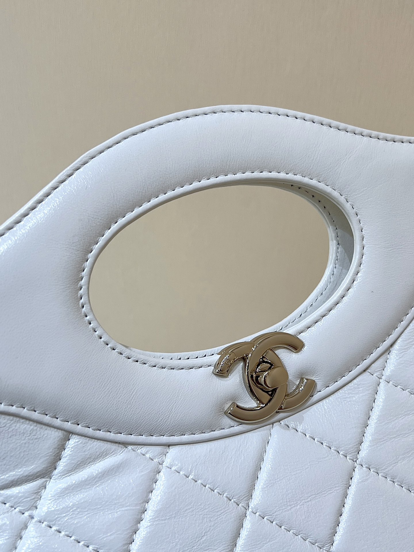 Bagsaaa Ch**el Shopping Bag AS4854 White - 30 × 36 × 9 cm