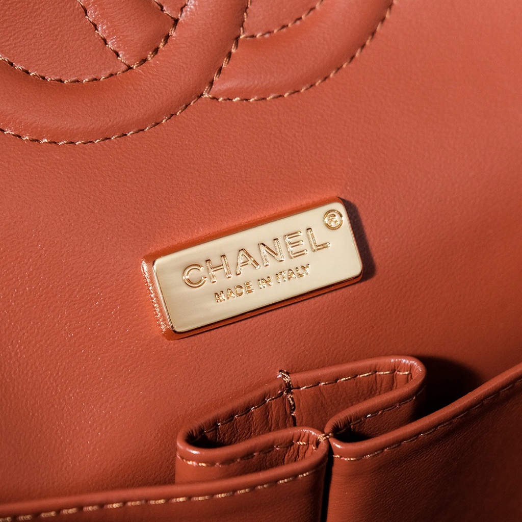 Bagsaaa Ch**el Flap Bag Classic 11.12 Gradient Lambskin Brown A01112 - 15.5 × 25.5 × 6.5 cm