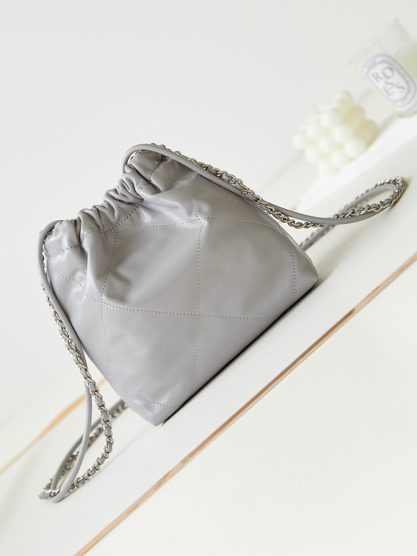 Bagsaaa Ch**el 22 Mini Handbag Gray Lambskin AS3980 - 20×19×6 Cm
