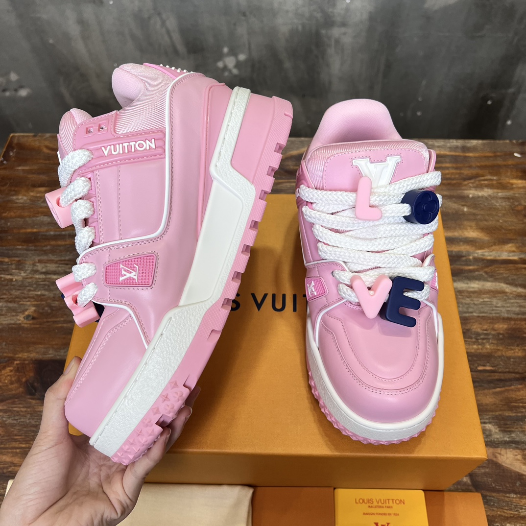 Bagsaaa L0vis Vvtt0n LV Trainer Maxi Sneaker Pink