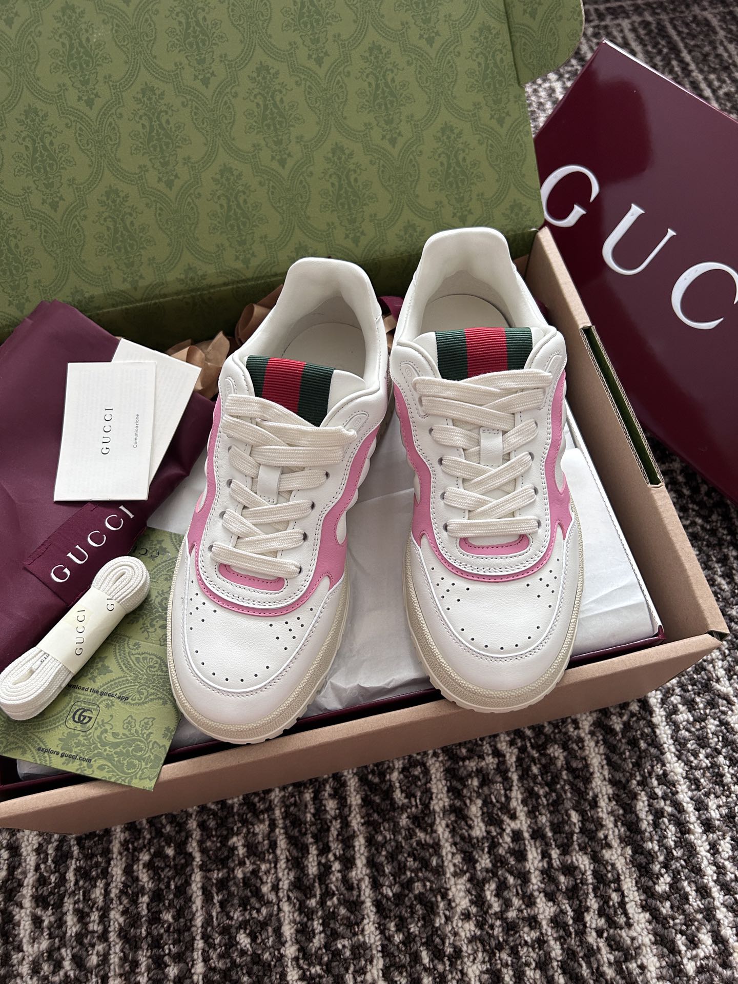 Bagsaaa Gvc*1 Women's Gvc*1 Re-Web sneaker 785728 White & Pink
