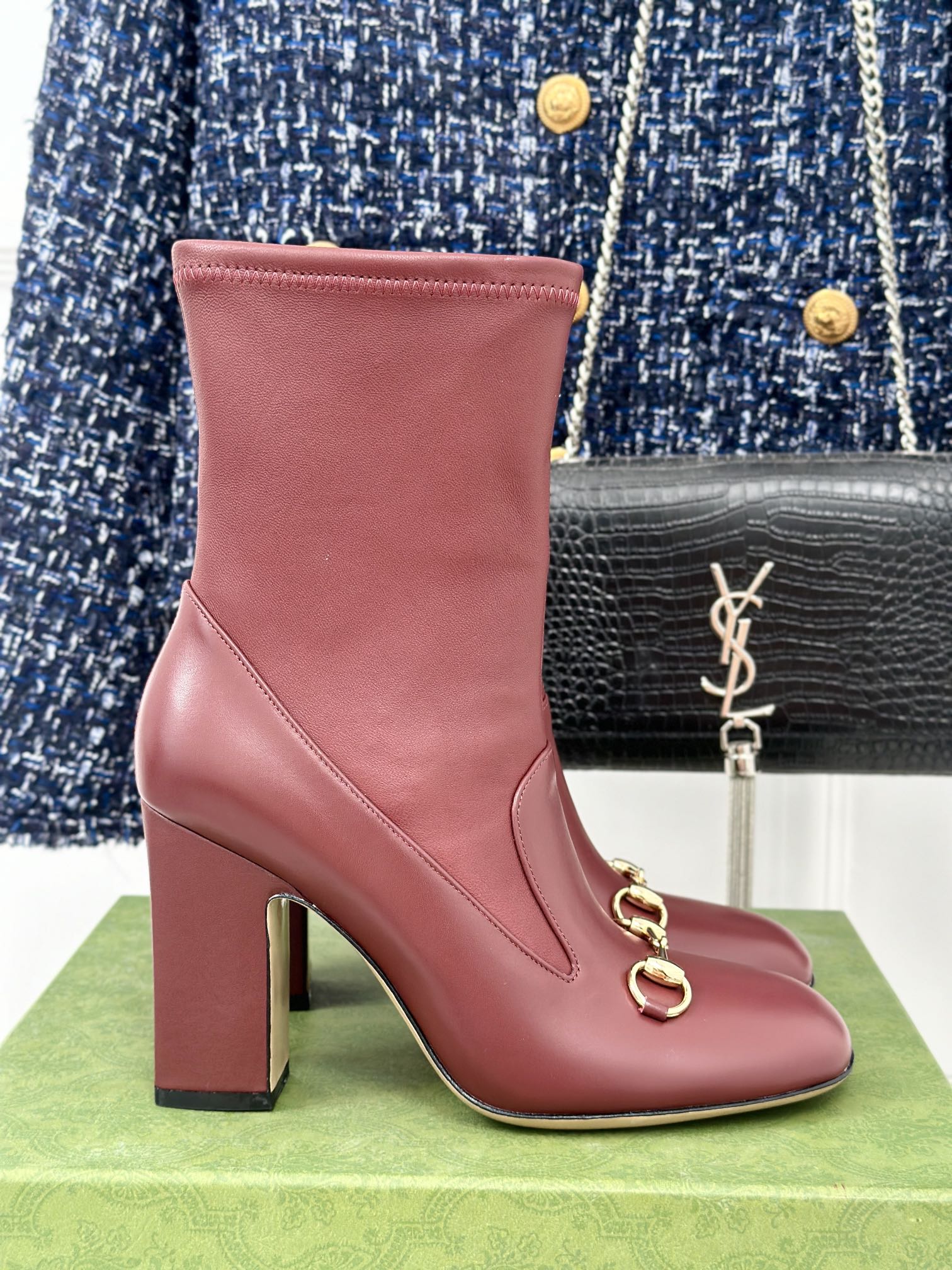 Bagsaaa Gvc*1 Women's Horsebit ankle bootie 794334 red