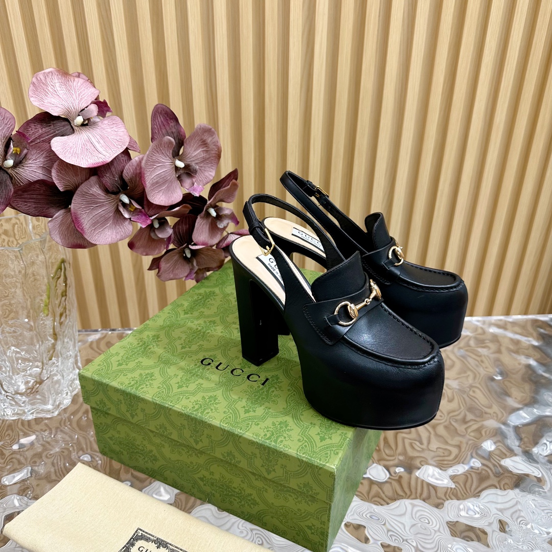 Bagsaaa Gvc*1 Women's Horsebit platform loafer slingback 805308 black