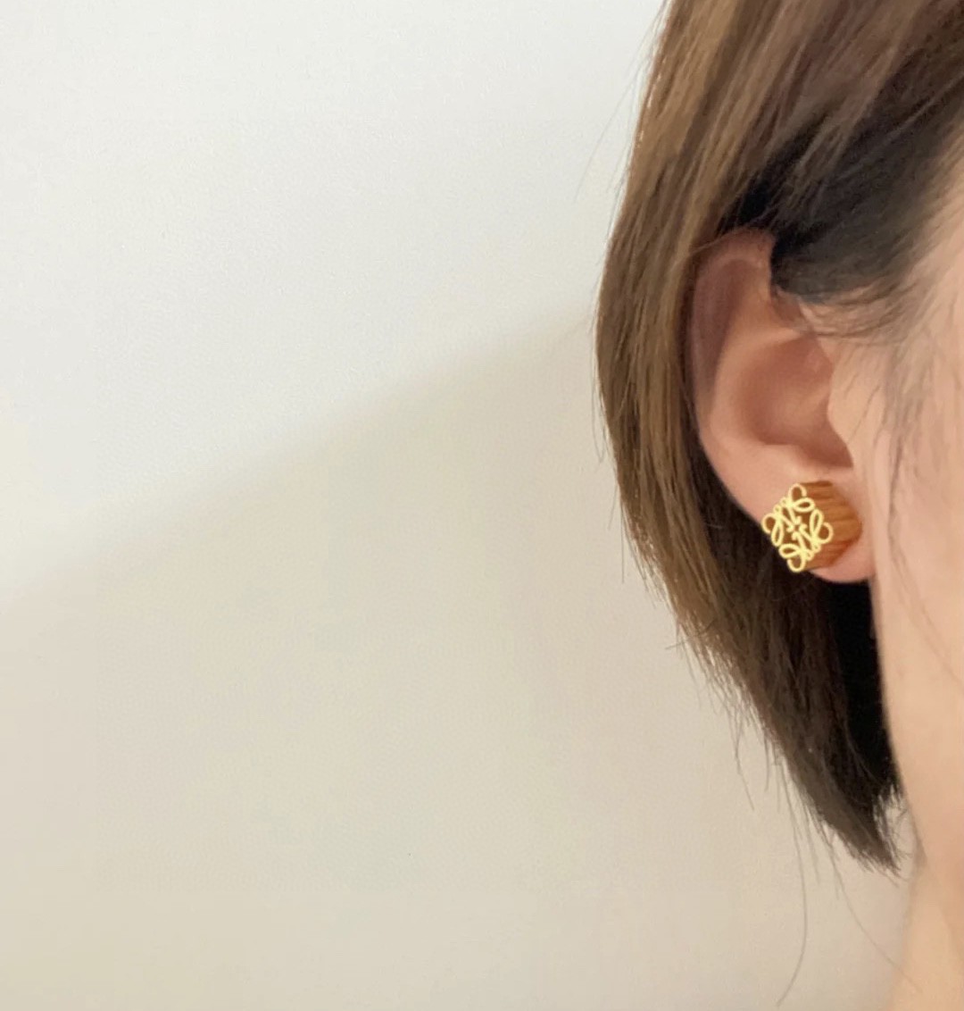 Bagsaaa Anagram Stud Earrings