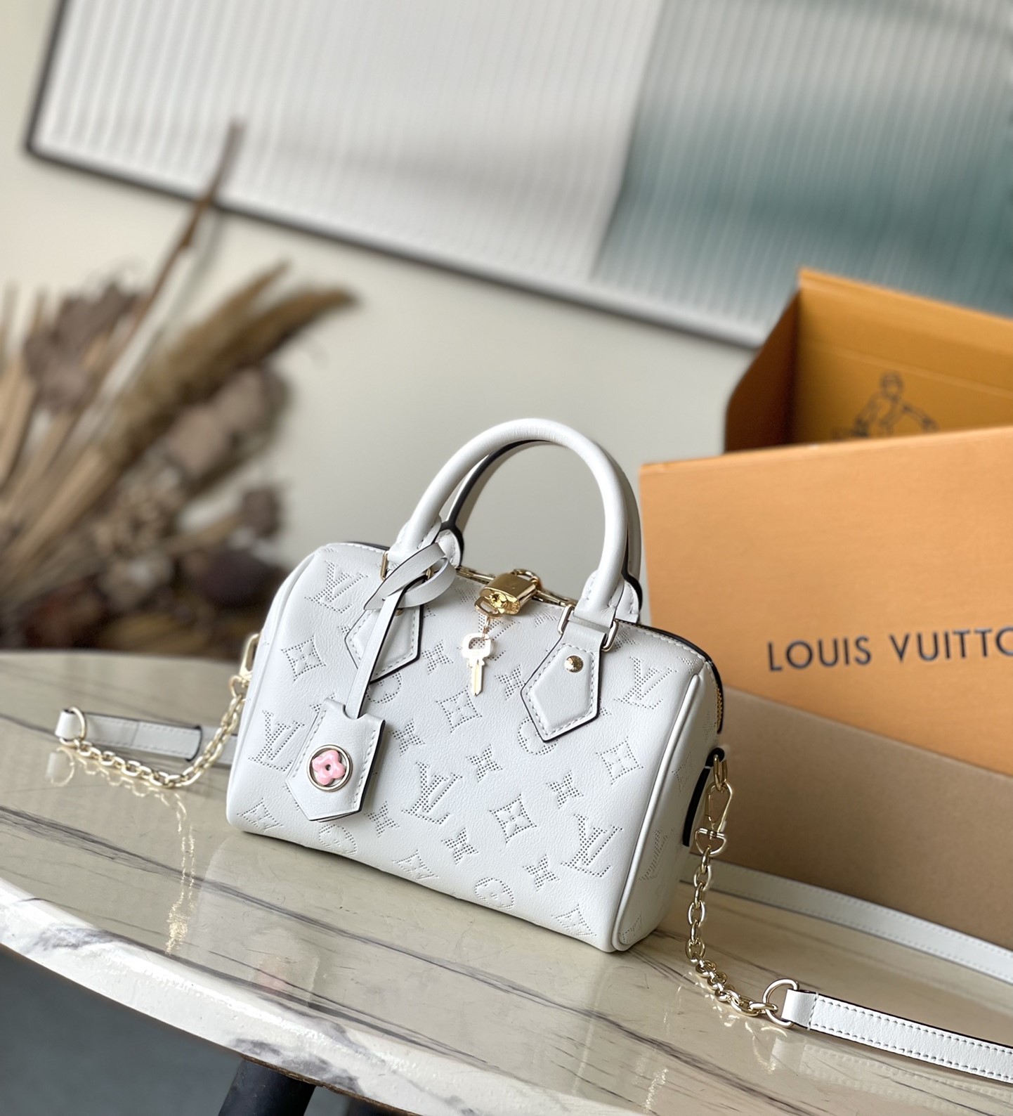 Bagsaaa L0vis Vvtt0n M11276 Speedy Bandoulière 20 White - 13.5 x 12 x 20.5 cm