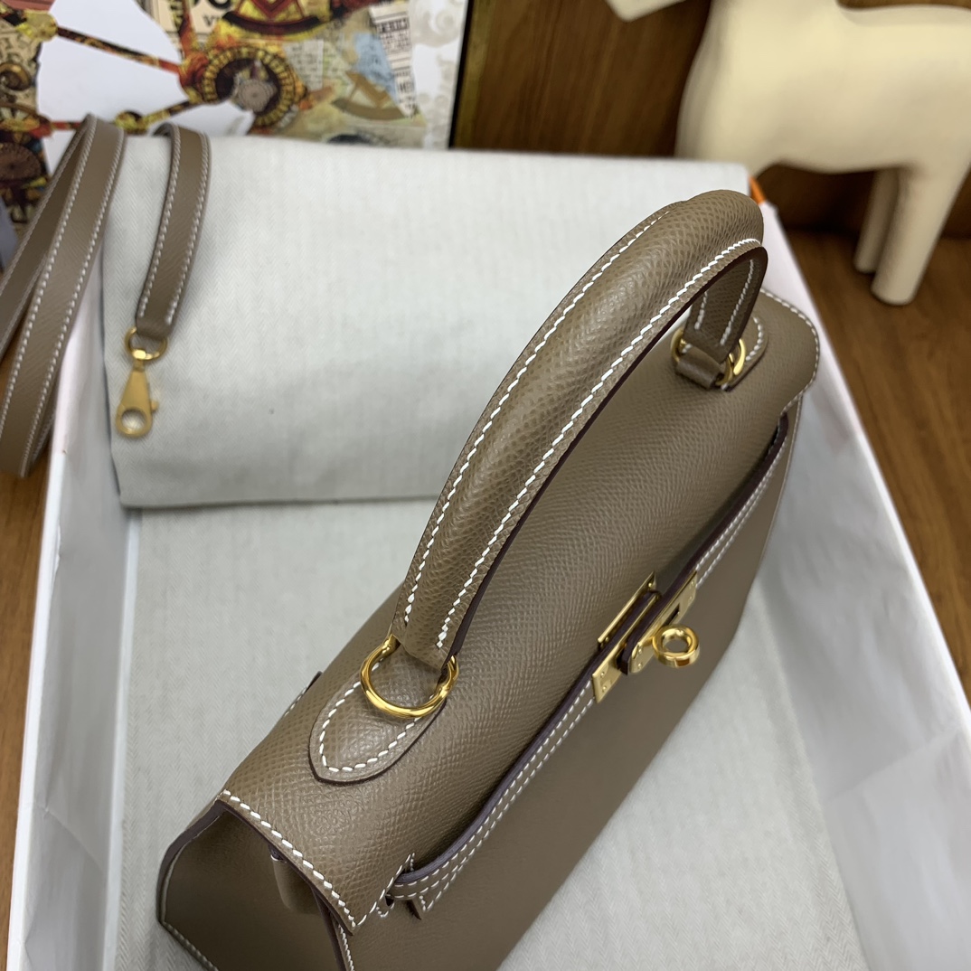 Bagsaaa H**me5 Kelly Etoupe Epsom & Gold Hardware - 25cm