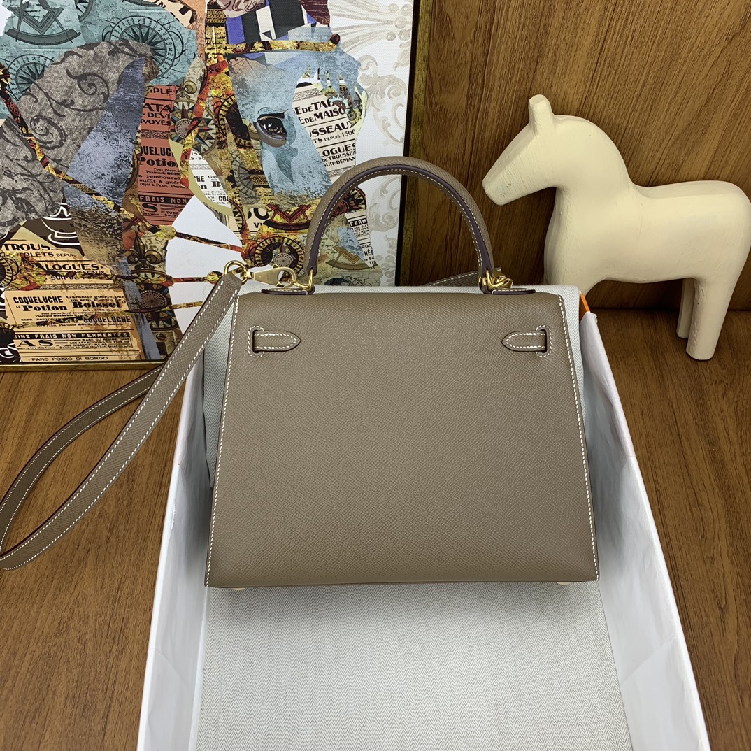 Bagsaaa H**me5 Kelly Etoupe Epsom & Gold Hardware - 25cm