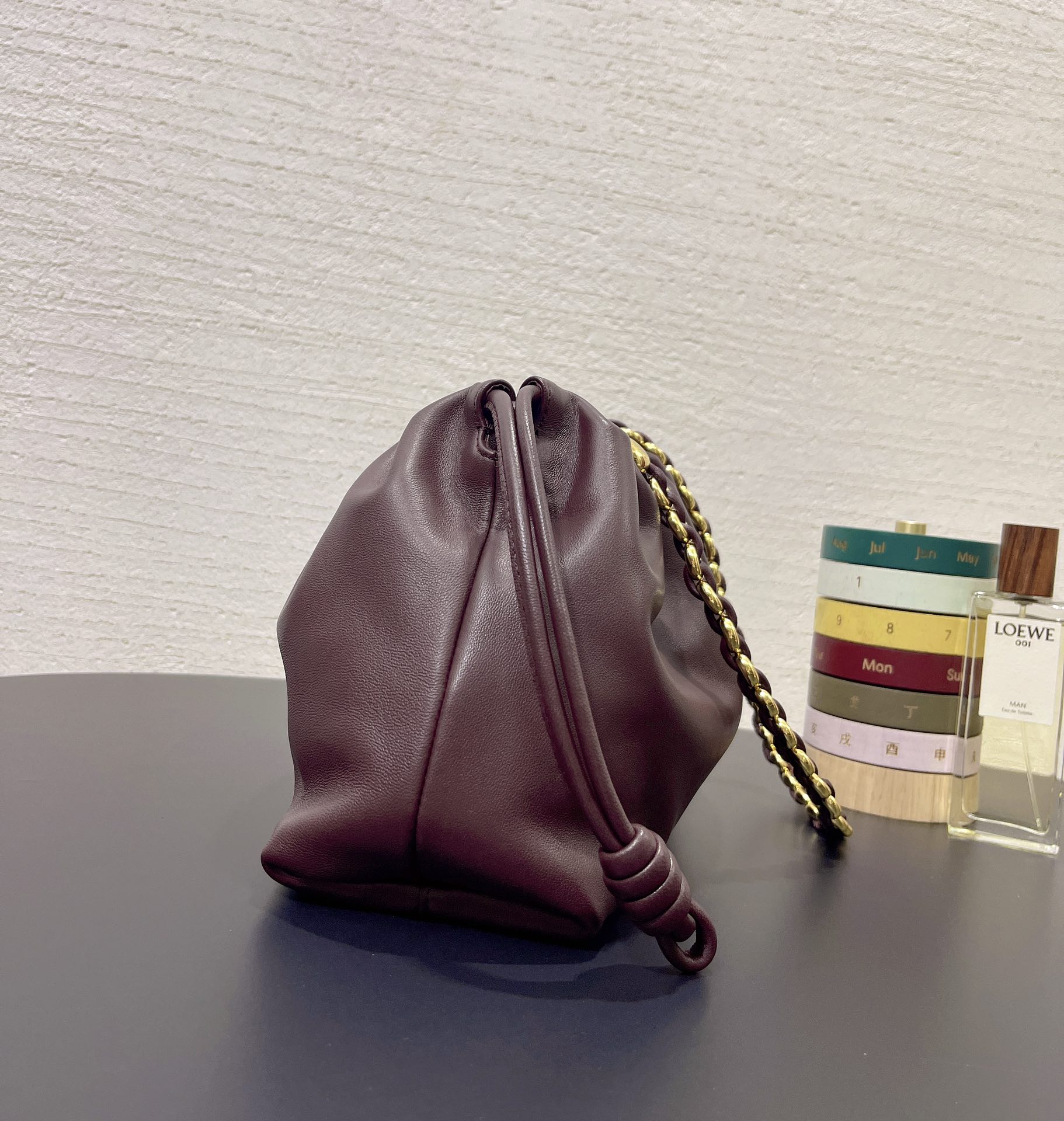 Bagsaaa L0ew* Medium Flamenco purse in mellow nappa lambskin Dark Burgundy - 30X20X10.5 cm