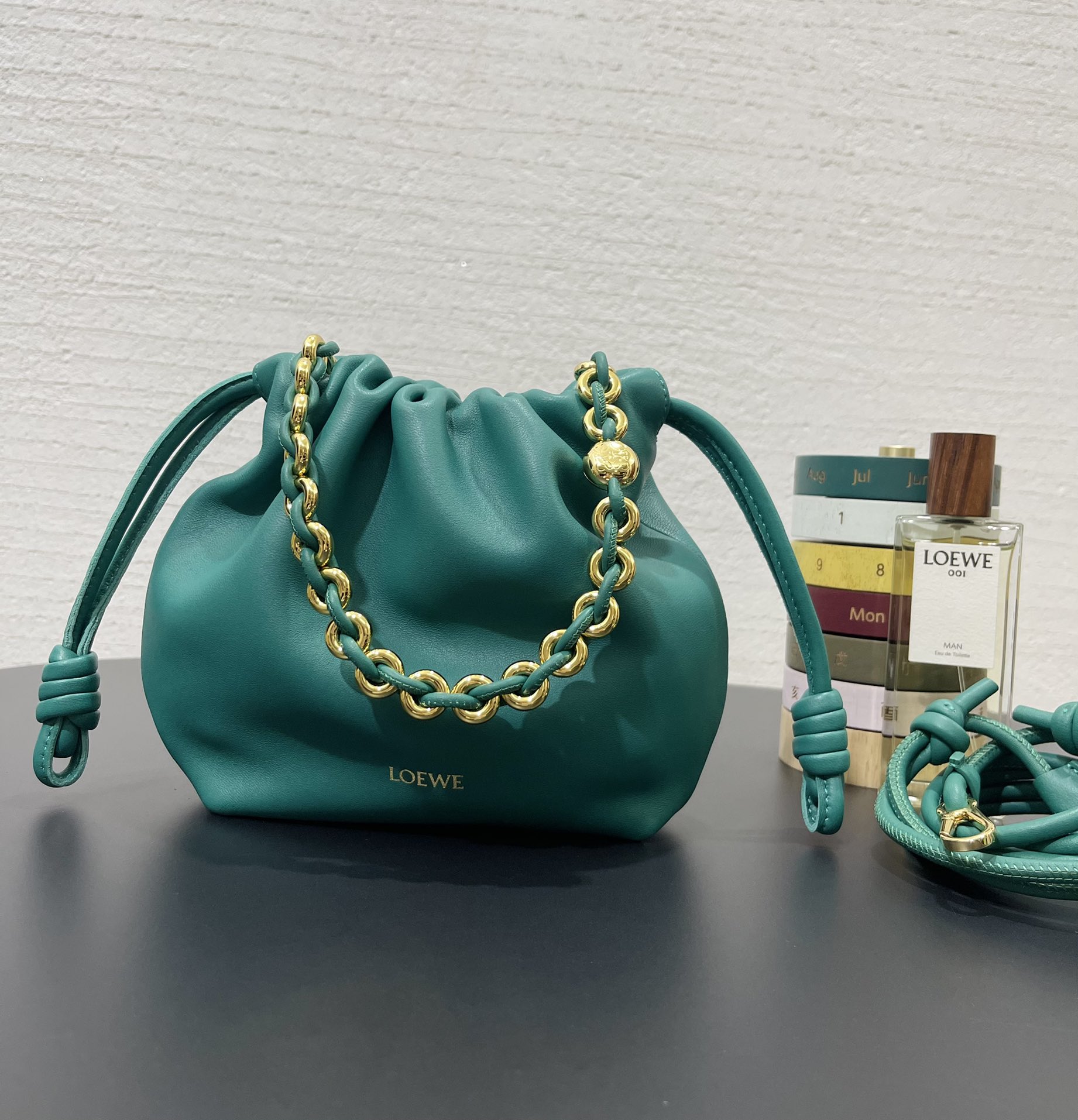 Bagsaaa L0ew* Mini Flamenco Purse bag in mellow nappa lambskin Emerald Green - 23X17X5.5 cm