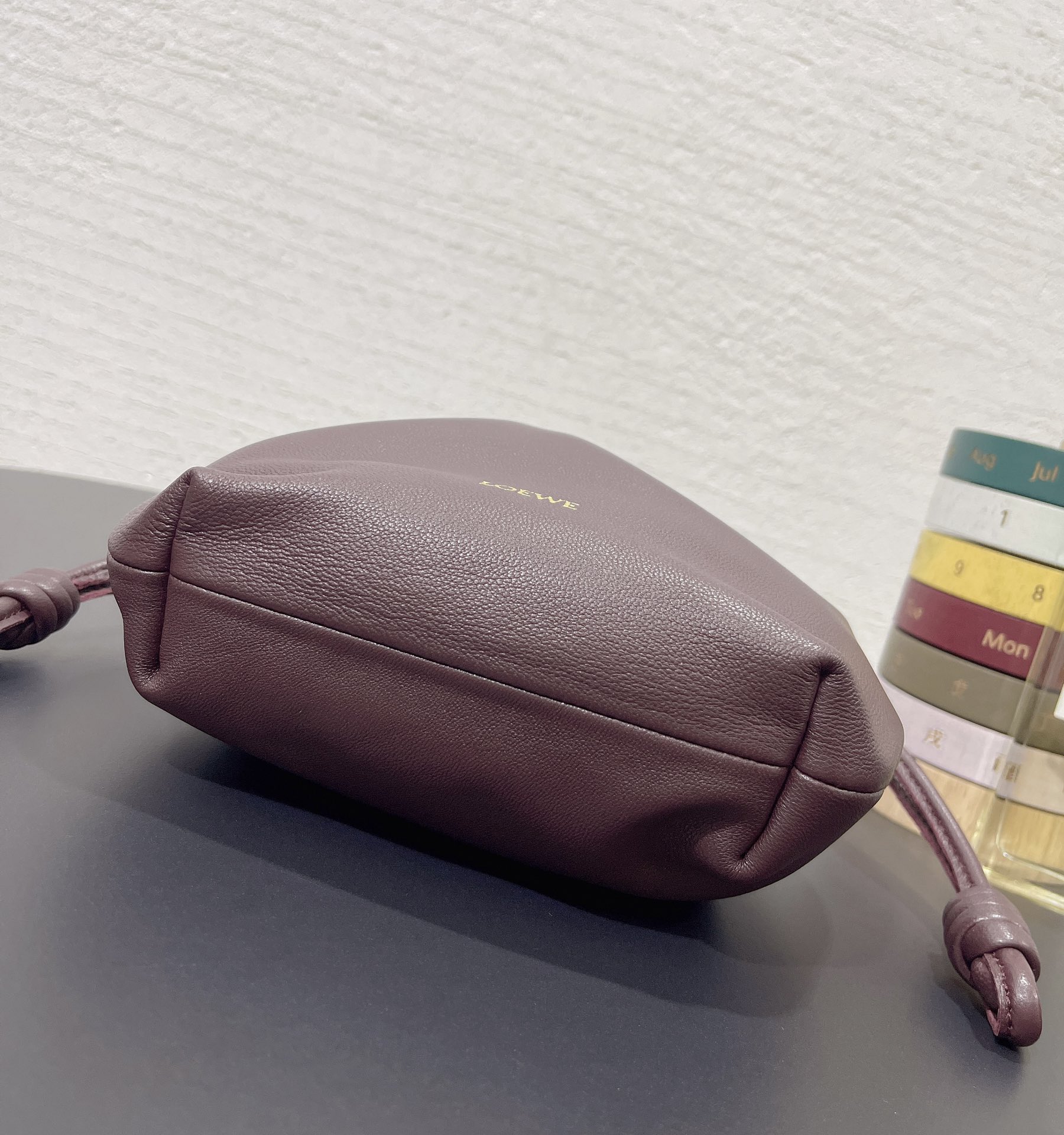 Bagsaaa L0ew* Mini Flamenco Purse bag in mellow nappa lambskin Burgundy - 23X17X5.5 cm
