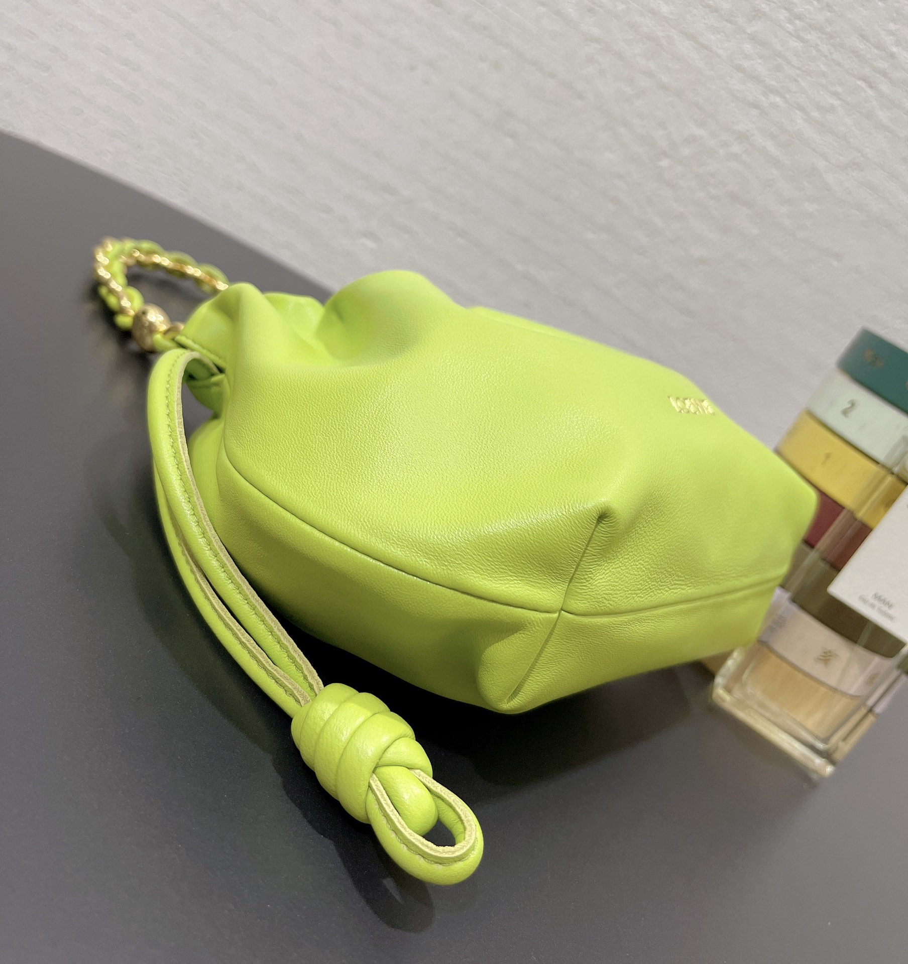 Bagsaaa L0ew* Mini Flamenco Purse bag in mellow nappa lambskin Anise Green - 23X17X5.5 cm