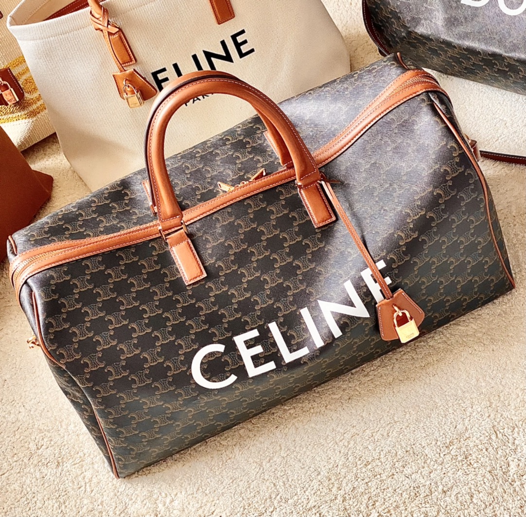 Bagsaaa Ce1i*e Large Voyage bag in Triomphe Canvas with Ce1i*e Print - 50 x 27 x 23 CM