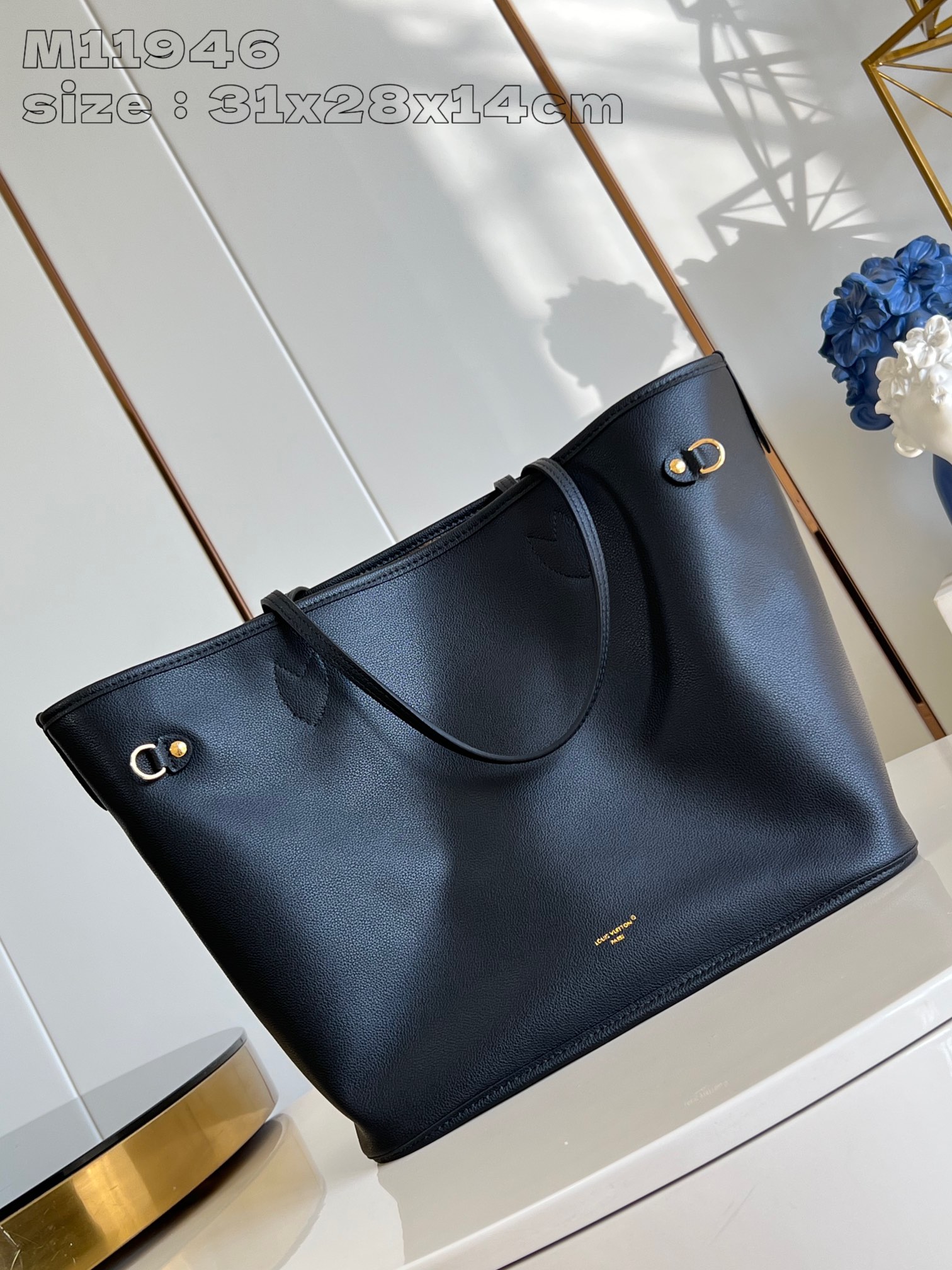 Bagsaaa L0vis Vvtt0n M11946 Neverfull Reversible Inside Out MM Bag Black - 31 x 28 x 14 cm