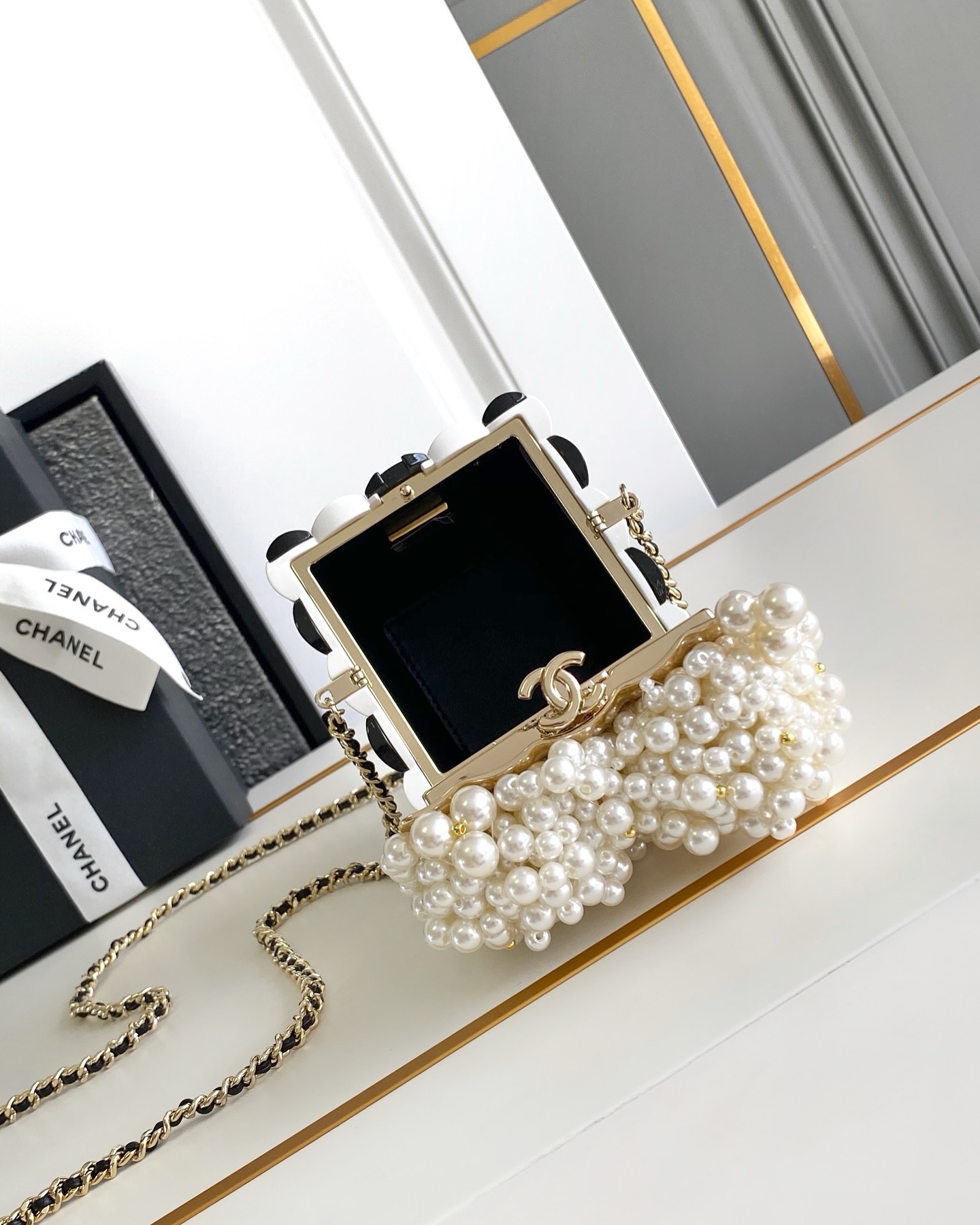 Bagsaaa Ch**el Popcorn Minaudiere AS5217 - 16 × 11 × 7 cm