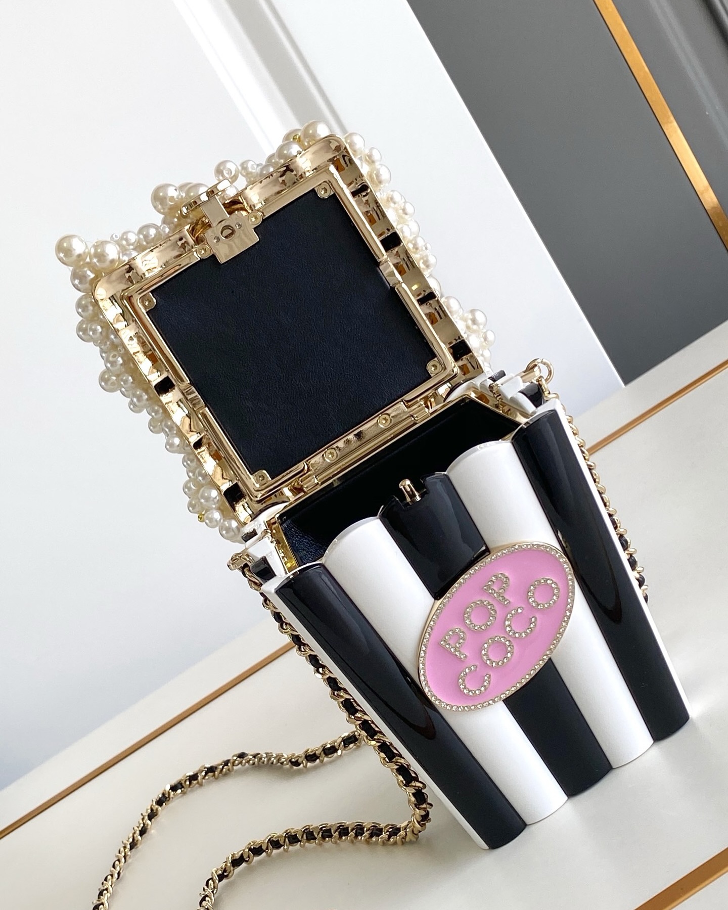 Bagsaaa Ch**el Popcorn Minaudiere AS5217 - 16 × 11 × 7 cm